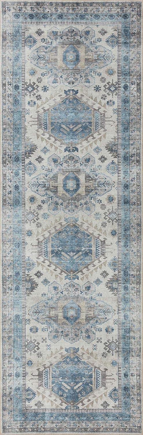 Loloi II Heidi Collection HEI-04 Ivory / Ocean, Southwestern Area Rug 2'-3" x 3'-9"