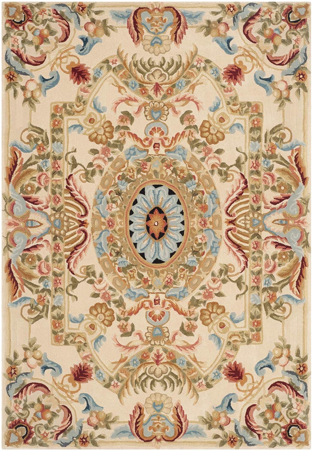 Savonnerie SAV202 Hand Tufted Area Rug - Sage/Beige - 4'x6' - Safavieh.
