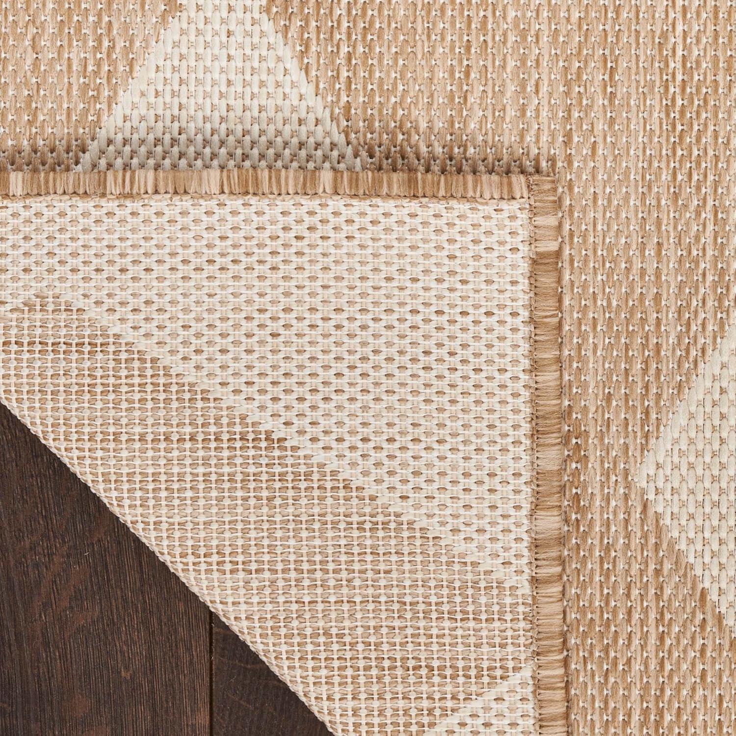 Nourison Positano 4' x 6' Jute Diamond Modern Flatweave Indoor/Outdoor Rug