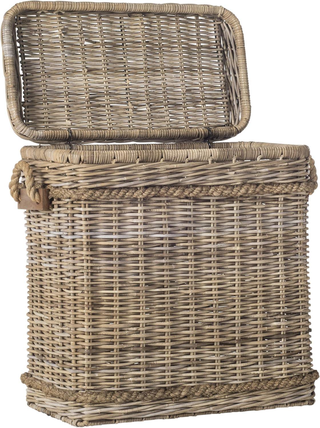 SAFAVIEH Sidonie Wicker Storage Hamper Grey