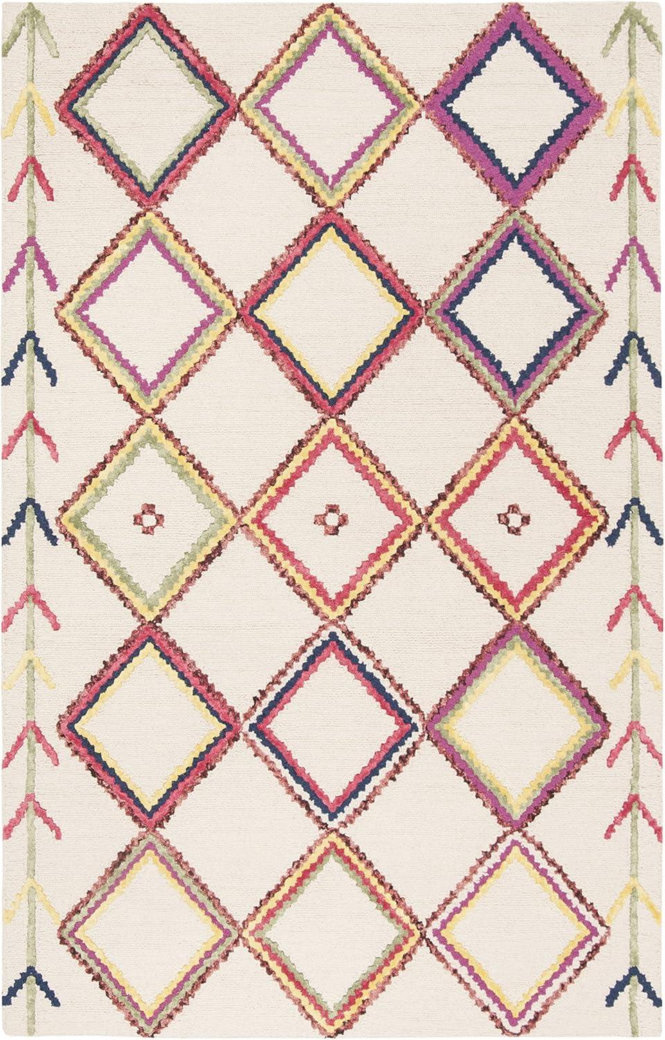 Bellagio BLG563 Hand Tufted Area Rug - Ivory/Multi - 5'x8' - Safavieh.