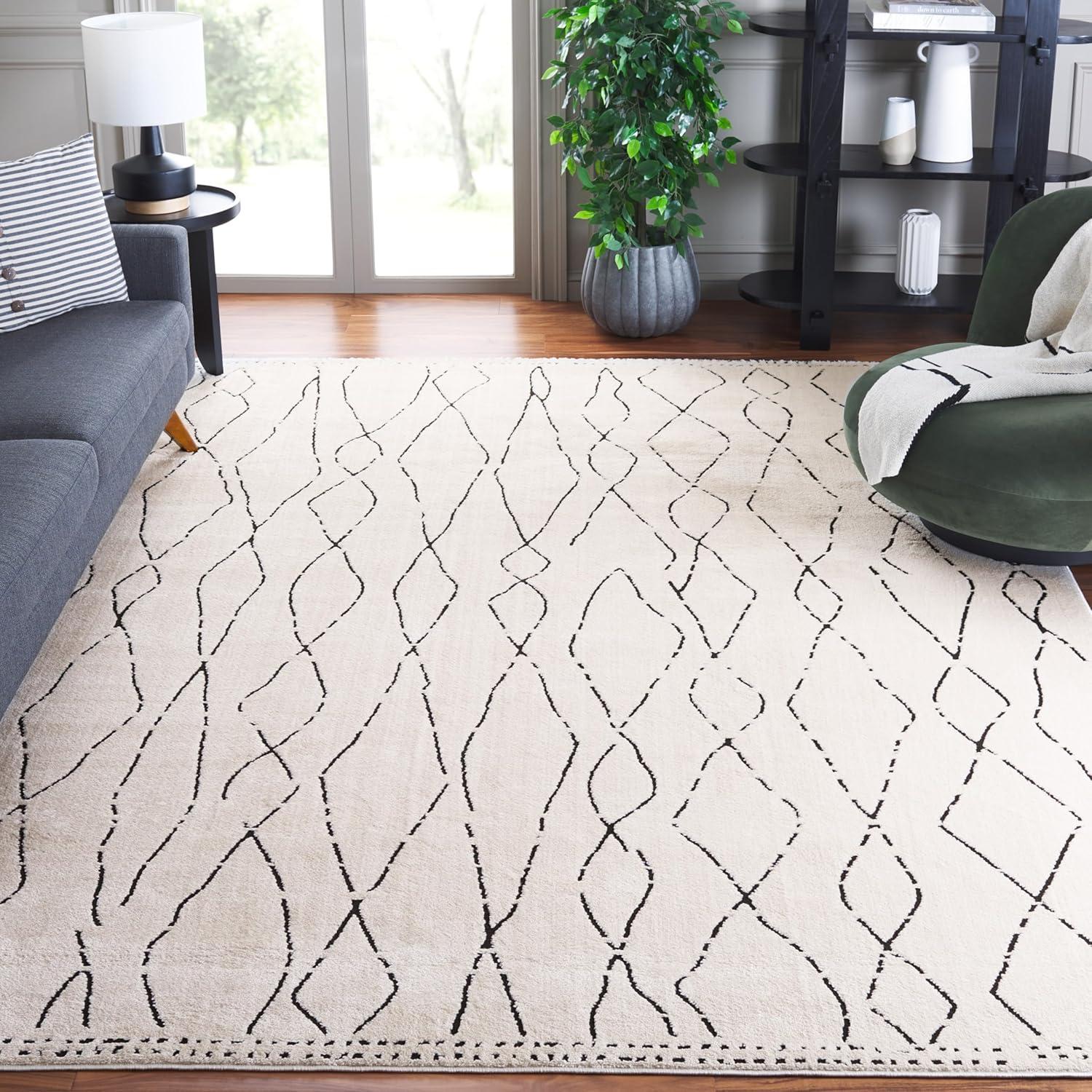 Casablanca CSB847 Hand Tufted Indoor Area Rug - Ivory/Brown - 8'x10' - Safavieh