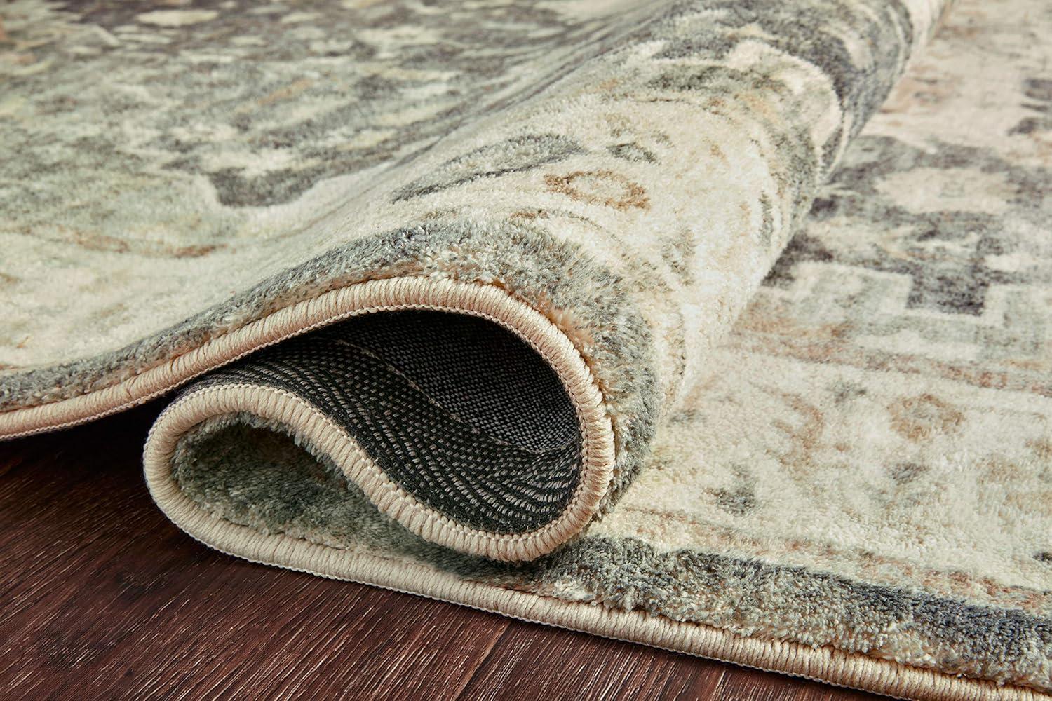 Loloi II Rosette Oriental Traditional Area Rug, Off-White, 18" x 18"