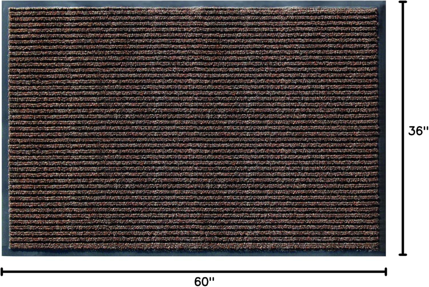 Apache Mills Apache Rib 3' x 5' Cocoa Commercial Entrance Mat – Indoor Heavy Duty-Traffic Floor Rug with Dirt-Trapping Ribbed Surface, Stain & Fade Resistant, Slip-Resistant Vinyl Backing