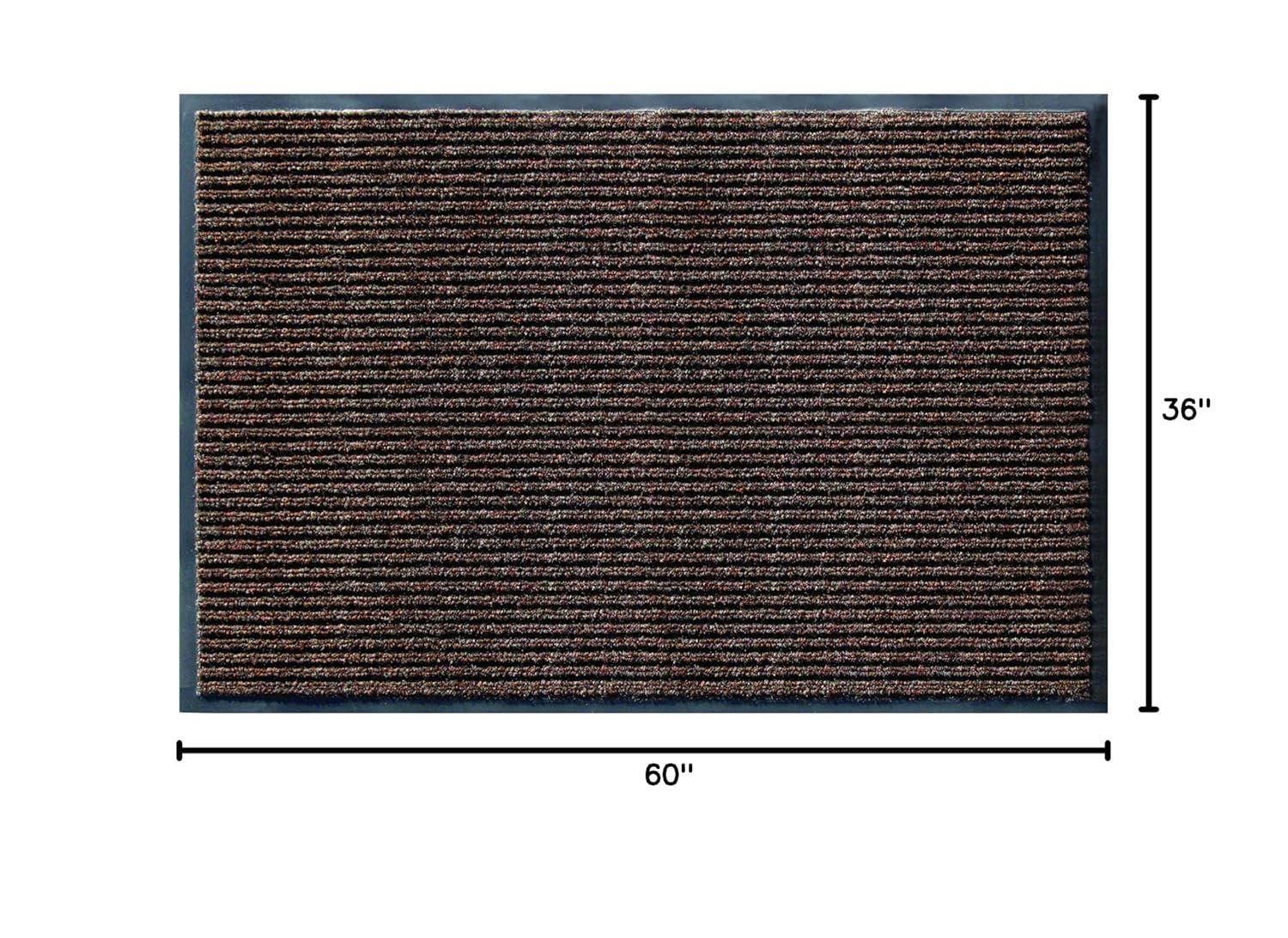 Apache Mills Apache Rib 3' x 5' Cocoa Commercial Entrance Mat – Indoor Heavy Duty-Traffic Floor Rug with Dirt-Trapping Ribbed Surface, Stain & Fade Resistant, Slip-Resistant Vinyl Backing
