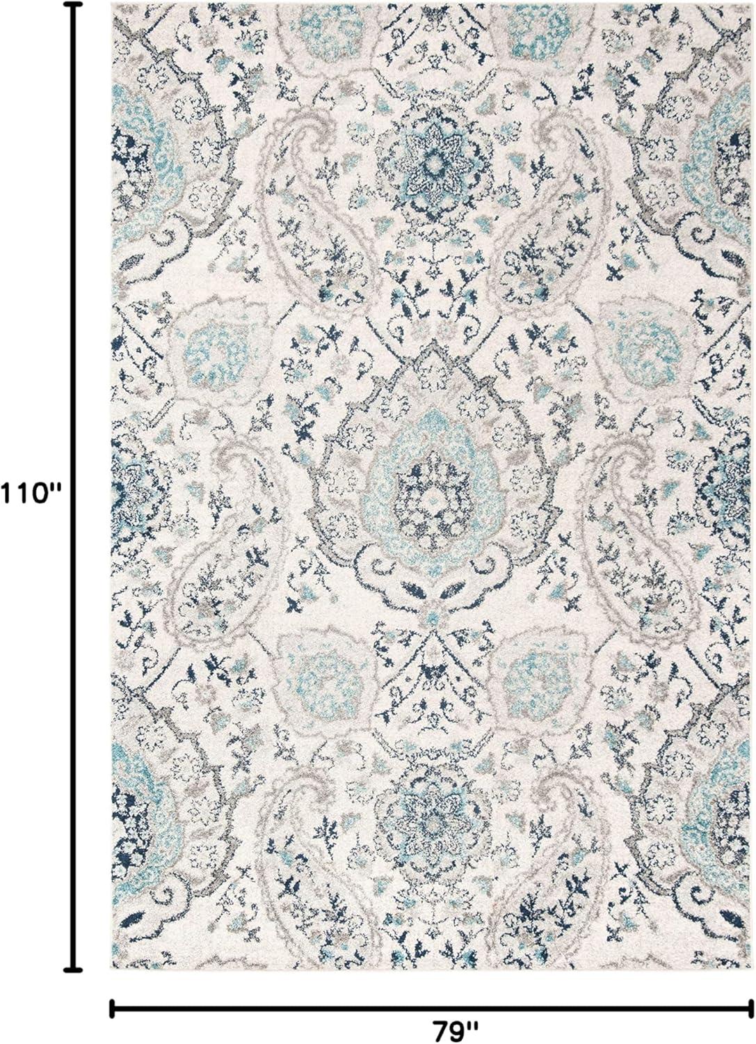 Madison MAD600 Power Loomed Indoor Area Rug - Cream/Light Grey - 6'7"x9'2" - Safavieh