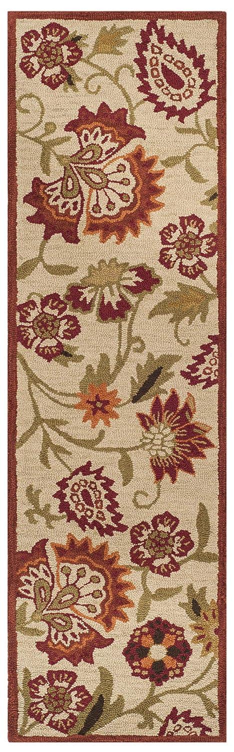 Blossom BLM862 Hand Hooked Runner Rug - Beige/Multi - 2'3"x8' - Safavieh.