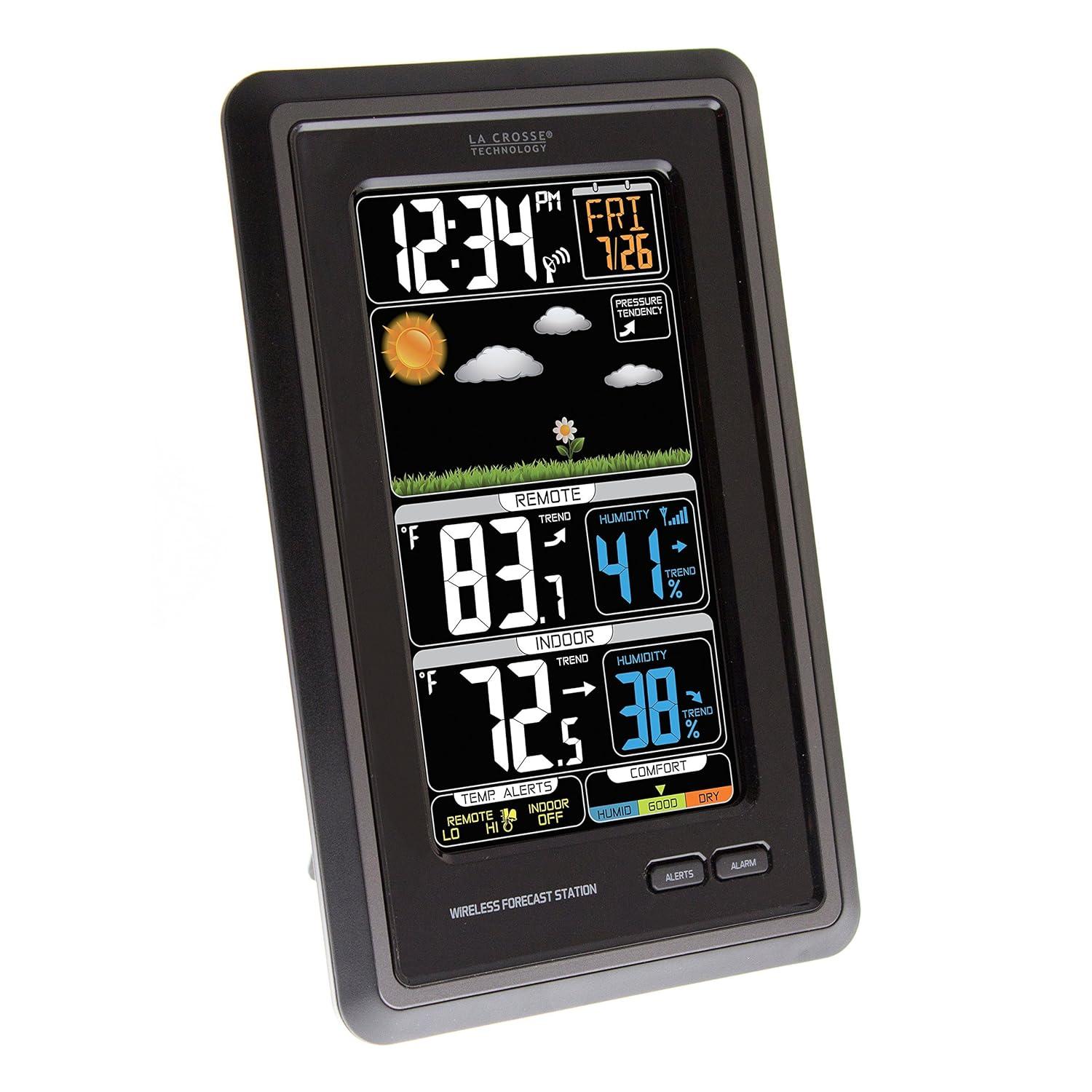 Wireless Color Weather Station with Humidity Sensor and Alerts