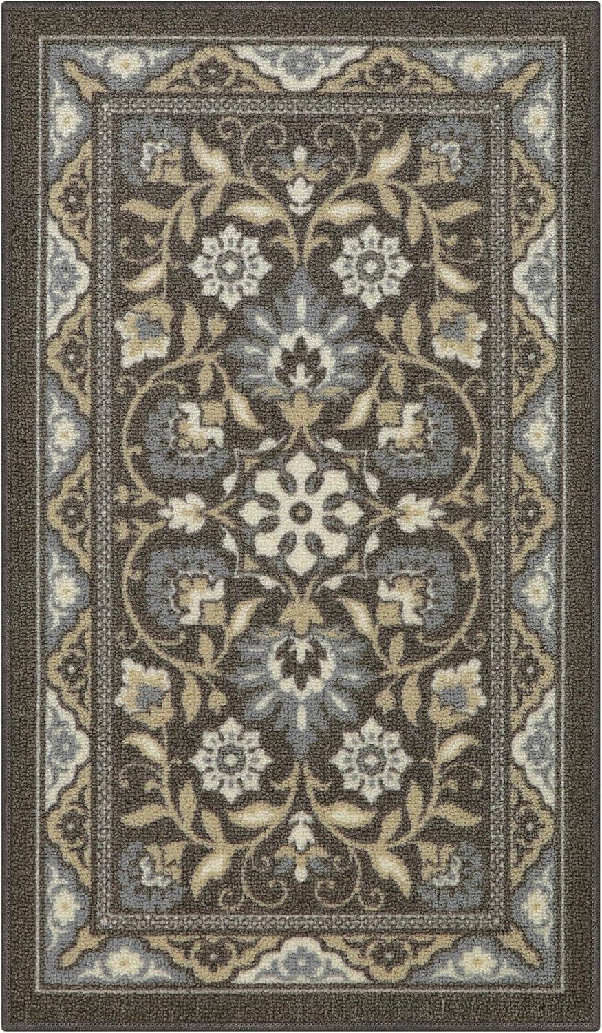 Maples Rugs - Made in USA - Florence Traditional Floral Indoor Accent Rugs, 1'8 x 2'10, Light Brown
