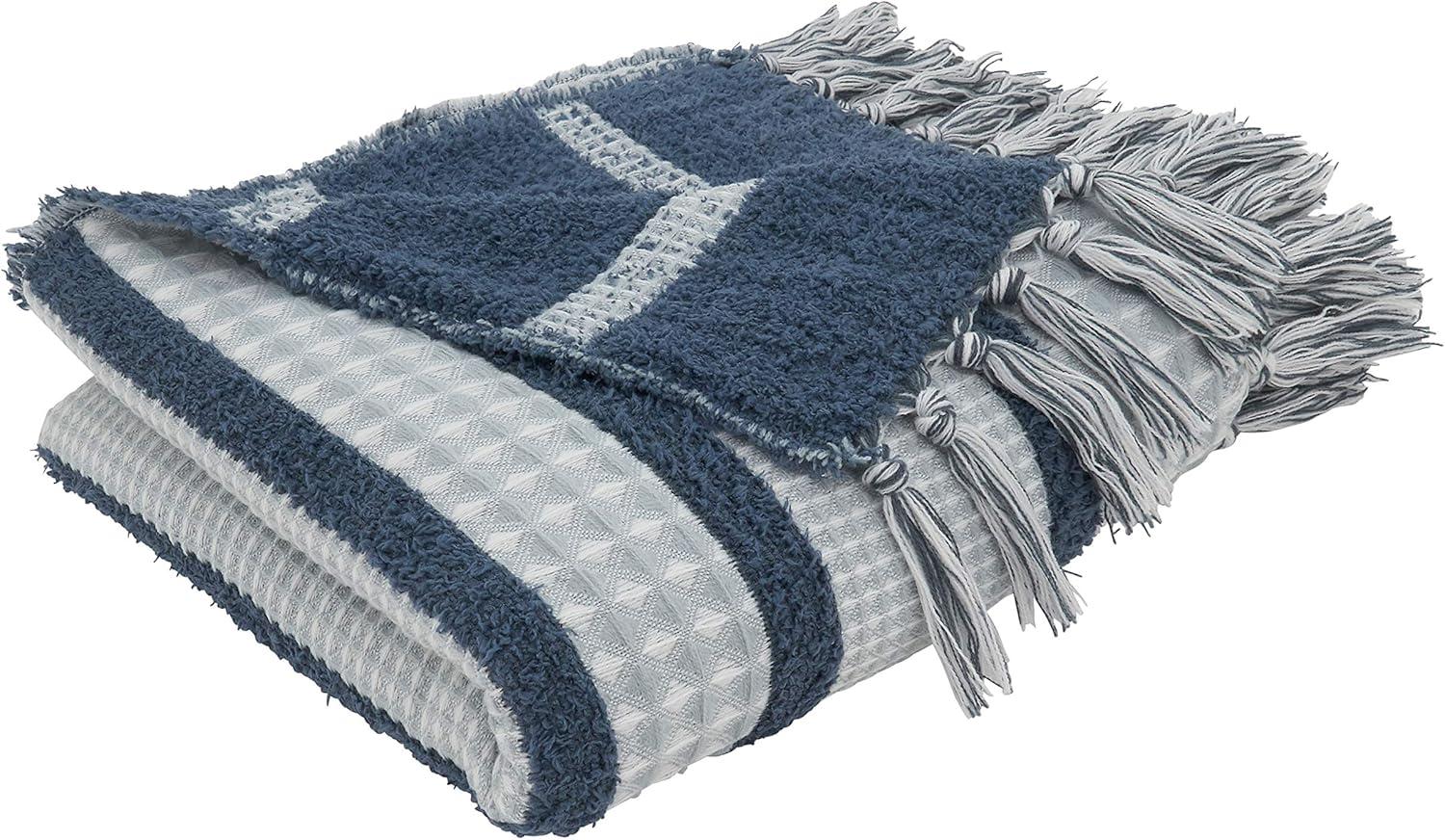 Saro Lifestyle Waffle Weave Reversible Throw Blanket