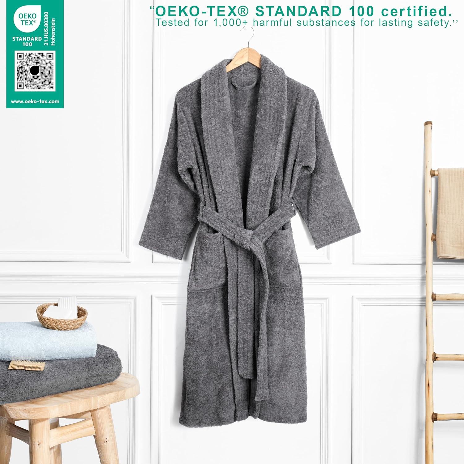 Eider & Ivory™ 100% Cotton Turkish Bathrobes, Soft Absorbent Lightweight Women Robes