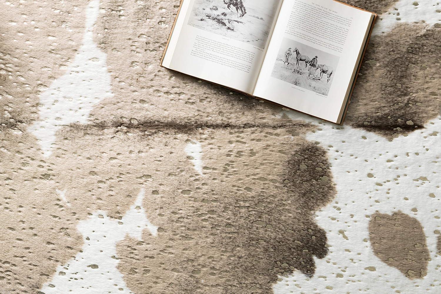 Loloi II Bryce Faux Cowhide Taupe / Champagne Area Rug