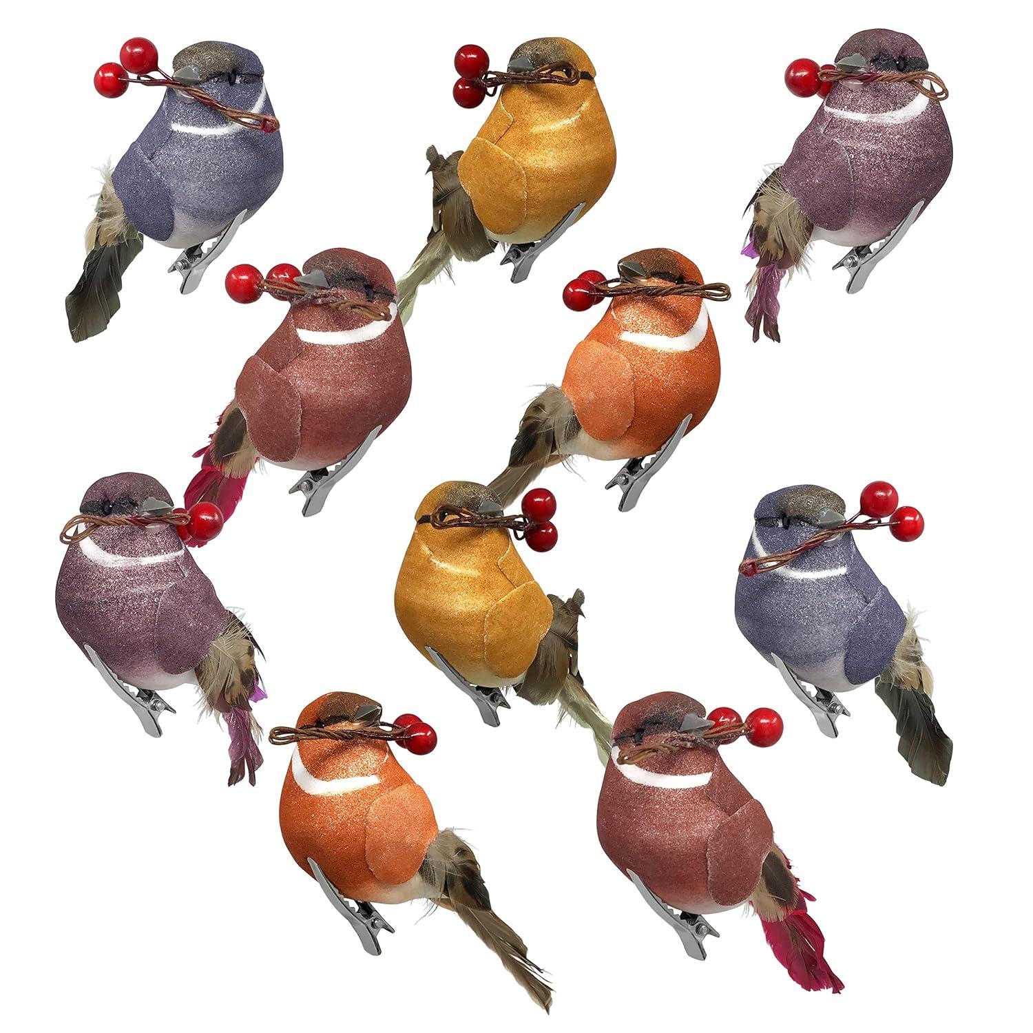 Songbird Christmas Ornaments - Set of 10 Clip Ons