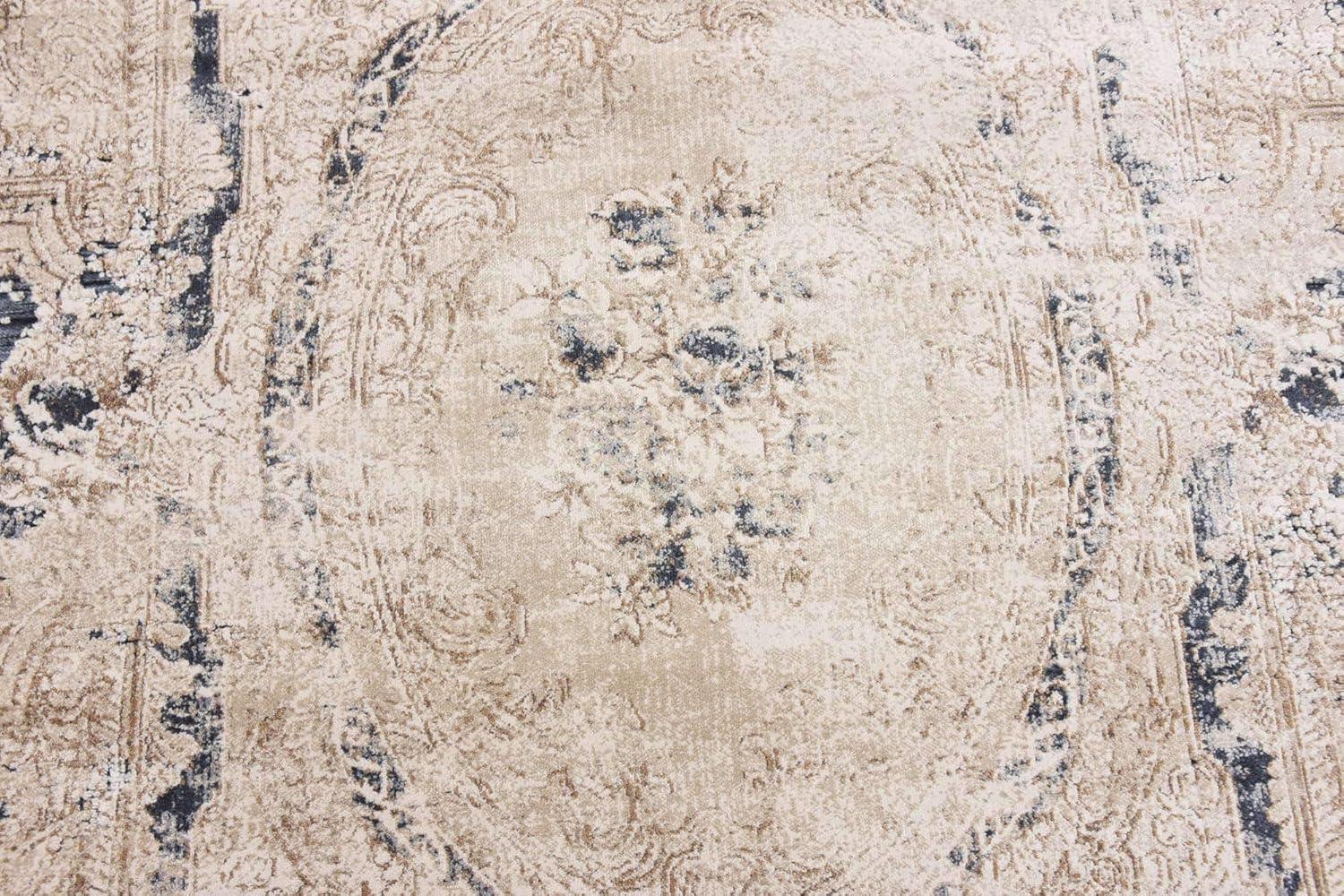 Unique Loom Chateau Collection Area Rug - Adams (5' 1" x 8' Rectangle Cream/Brown)