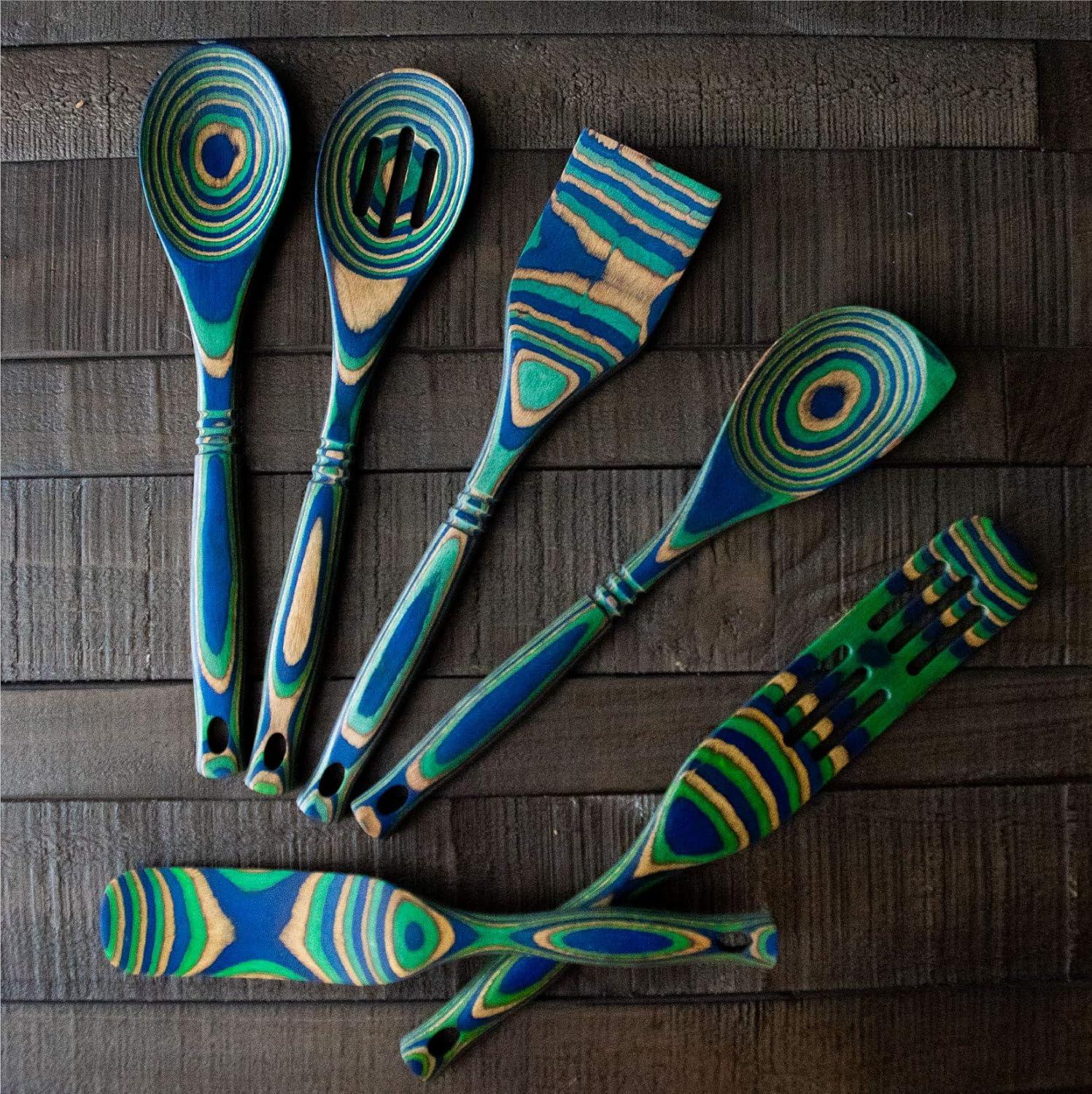 Colorful Pakkawood 6-Piece Kitchen Utensil Set