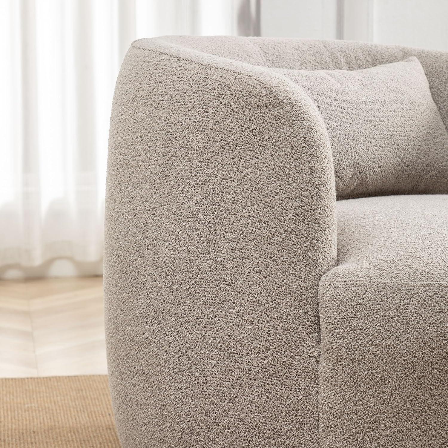 Boucle Upholstered Swivel Armchair - Kinwell