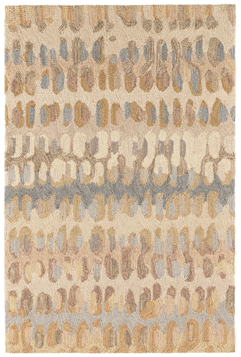 Paint Chip Natural Hand Micro Hooked Wool Rug