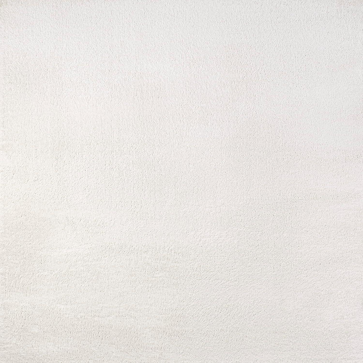Cream Synthetic Reversible Stain-Resistant 5 ft. Square Area Rug