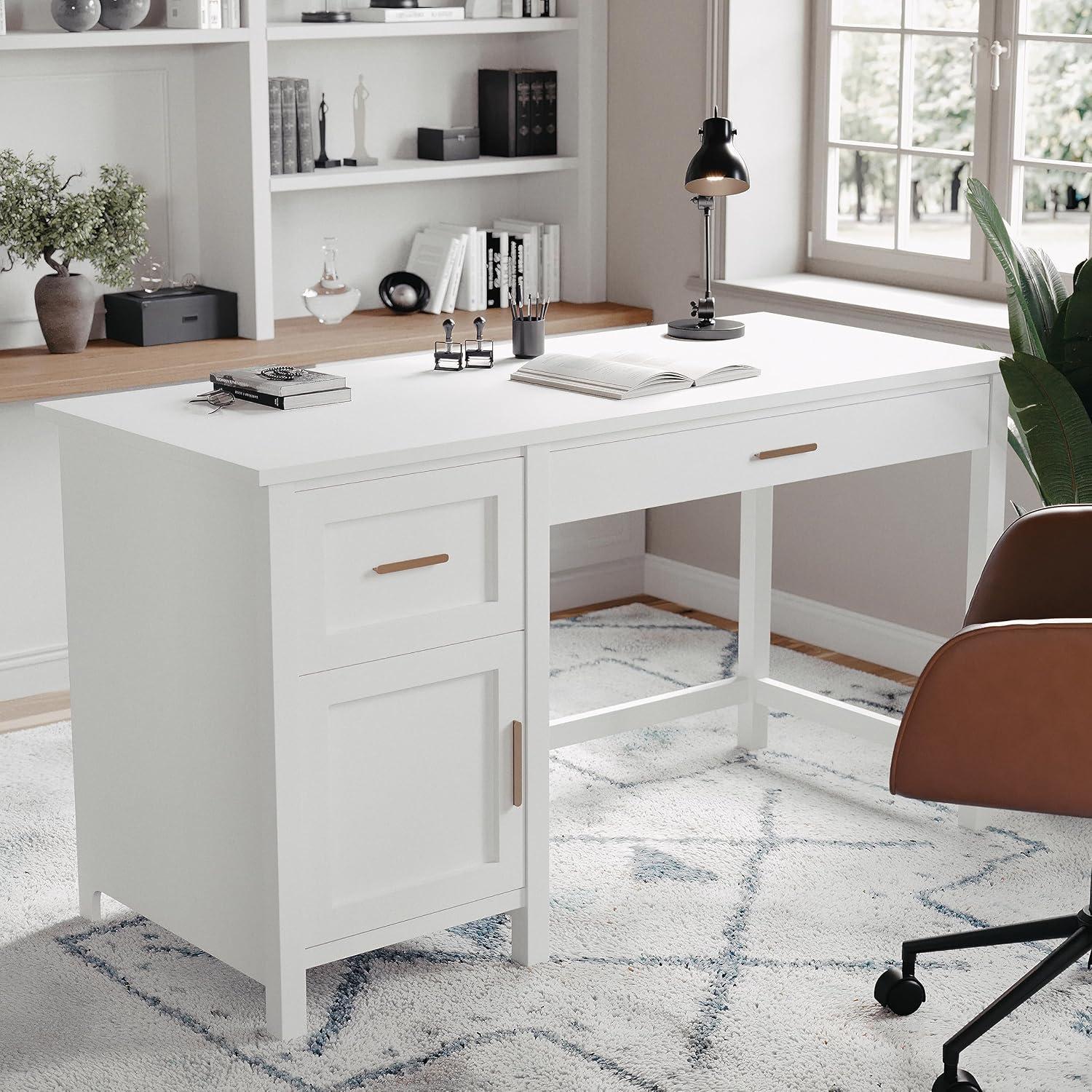 Teague Martha Stewart Shaker Style Home Office Desk with Storage