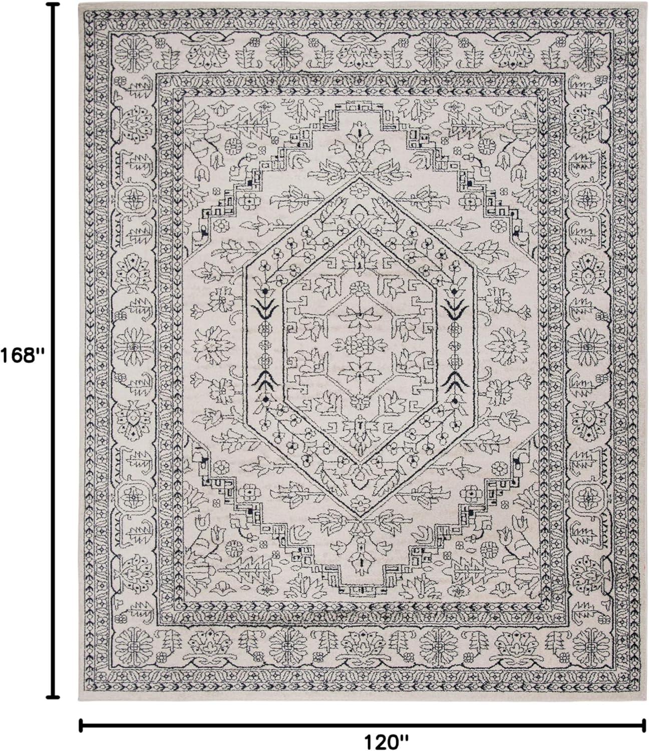 SAFAVIEH Adirondack Xavier Traditional Area Rug, Ivory/Navy, 10' x 14'