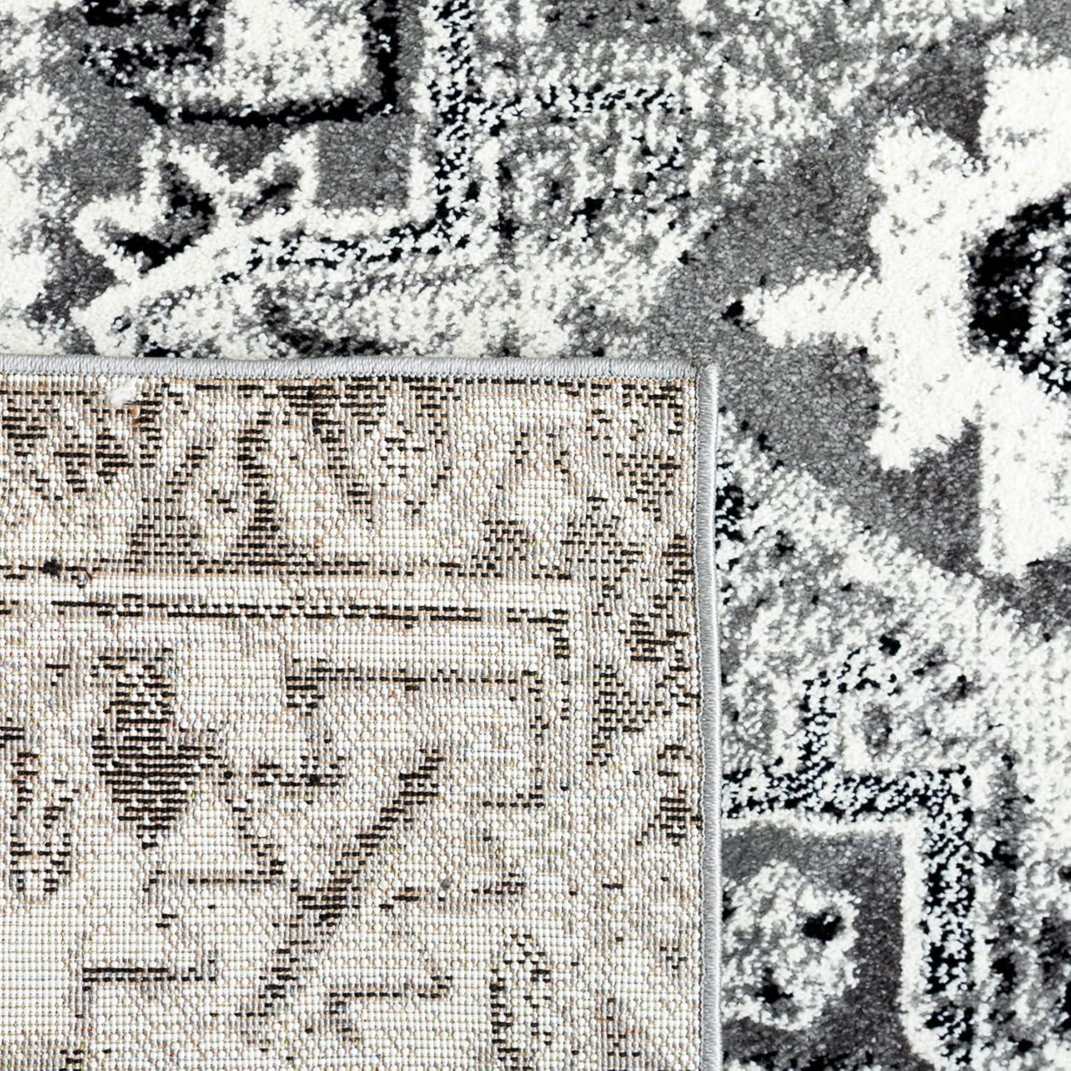 Vintage Hamadan VTH211 Power Loomed Indoor Area Rug - Grey/Ivory - 6'7"x6'7" - Safavieh