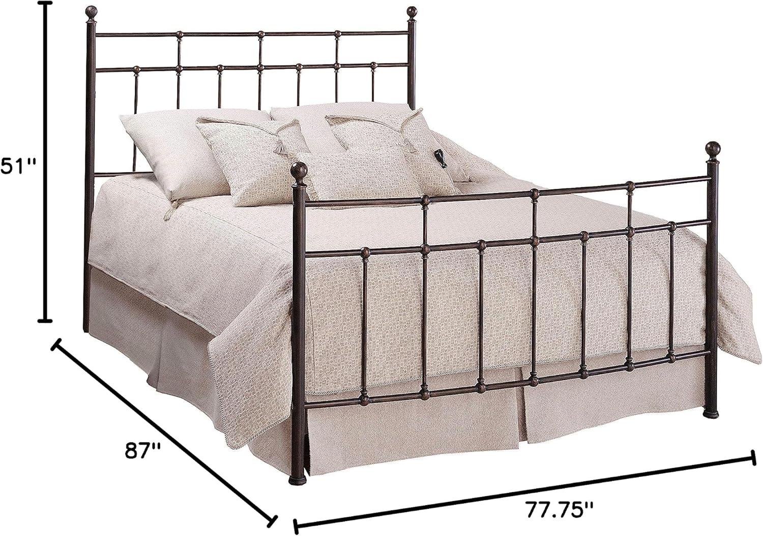 Hillsdale Furniture Providence Metal Twin Bed with Spindle and Casting Design, Antique Bronze