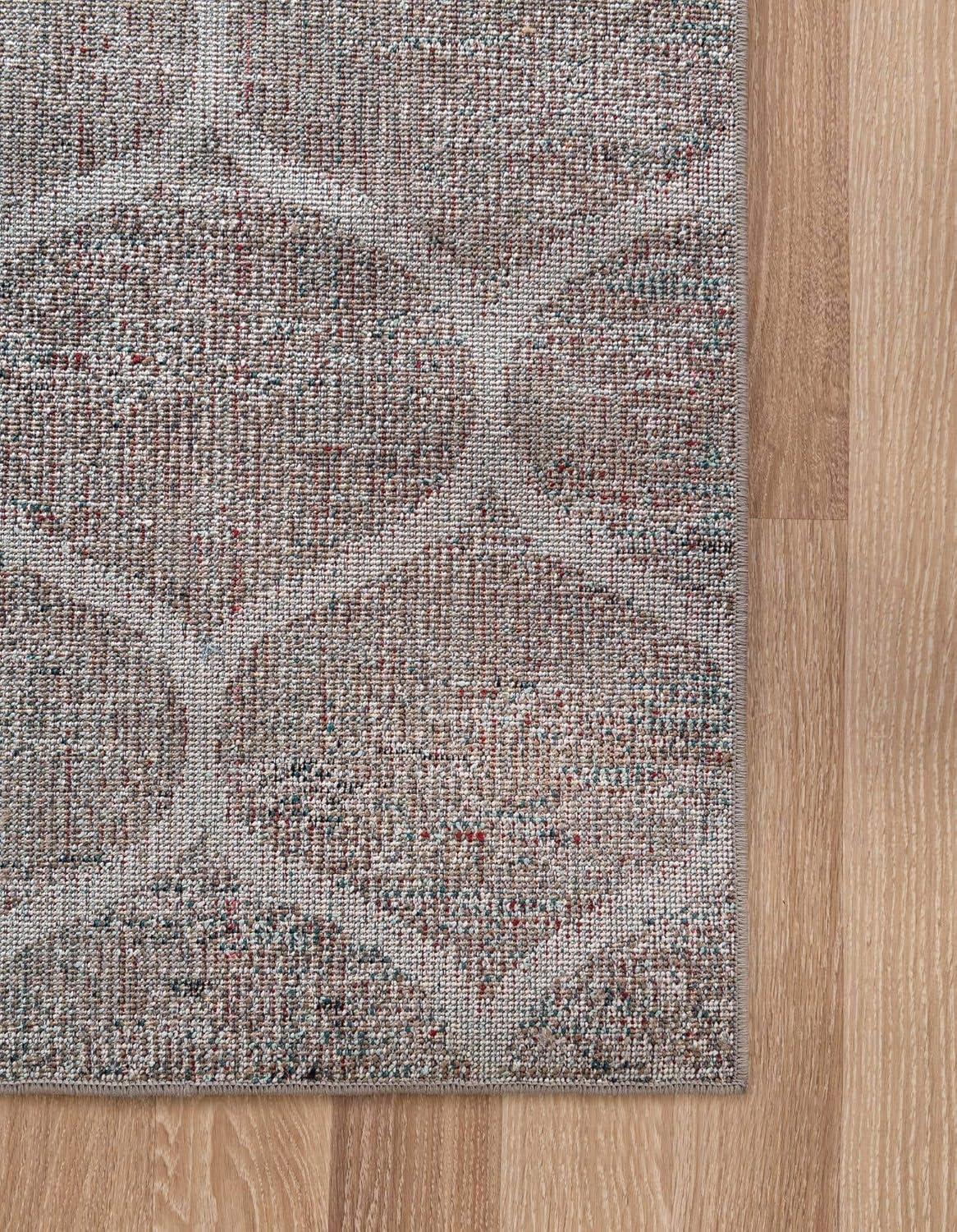 Unique Loom 2' 0 x 3' 0 Trellis Frieze Rounded Blue Multi Area Rug