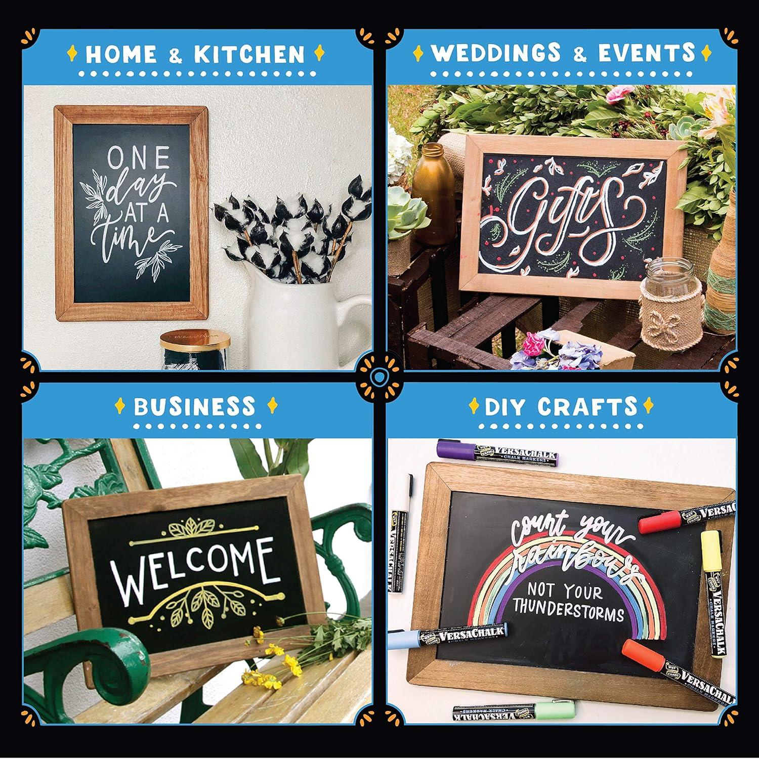 VersaChalk VersaChalk Steel Reversible Mini Magnetic Chalkboard, Up to 2' Size  + Fine Tip White Marker