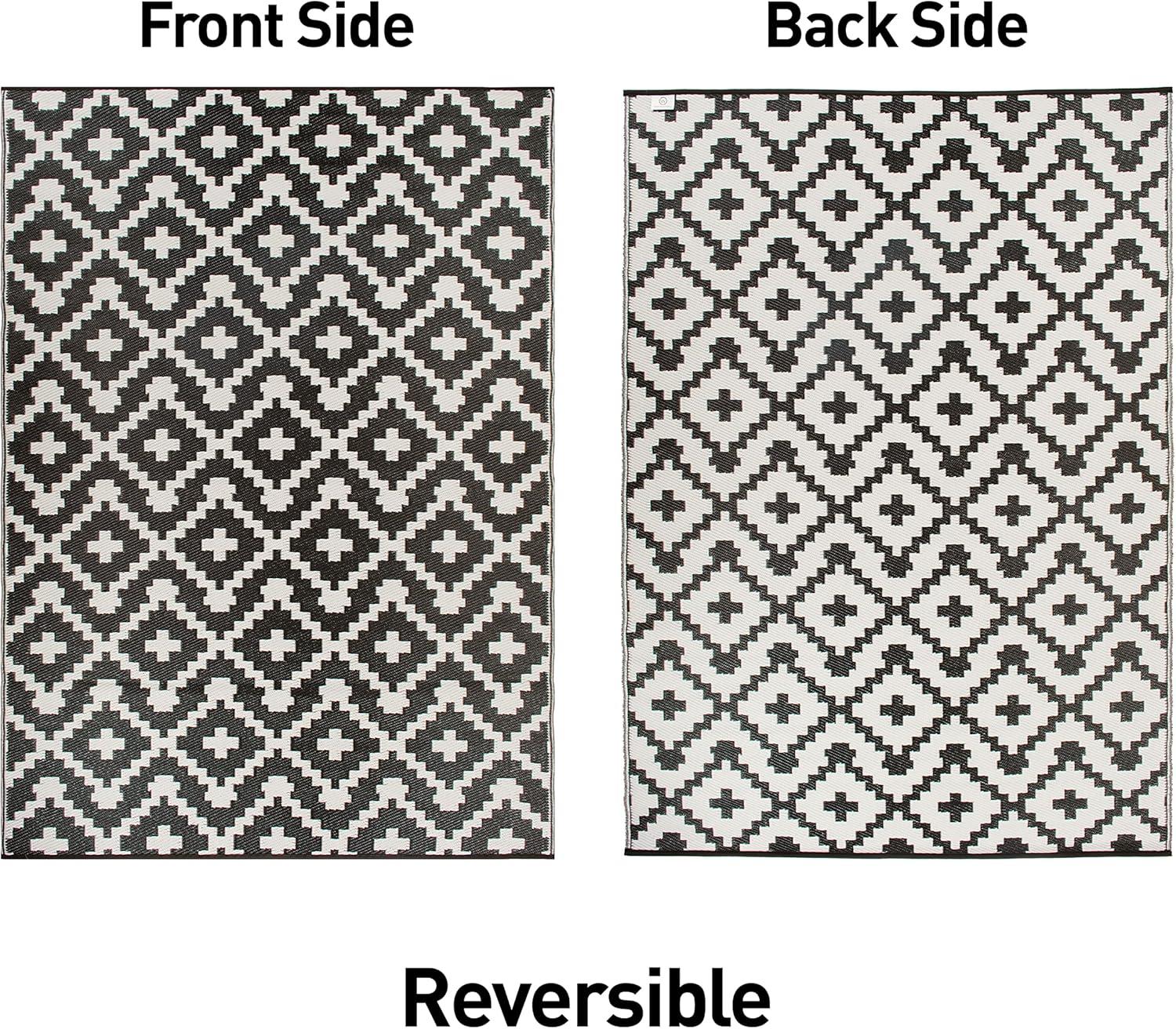 World Rug Gallery Trellis Geometric Reversible Plastic Indoor and Outdoor Rugs