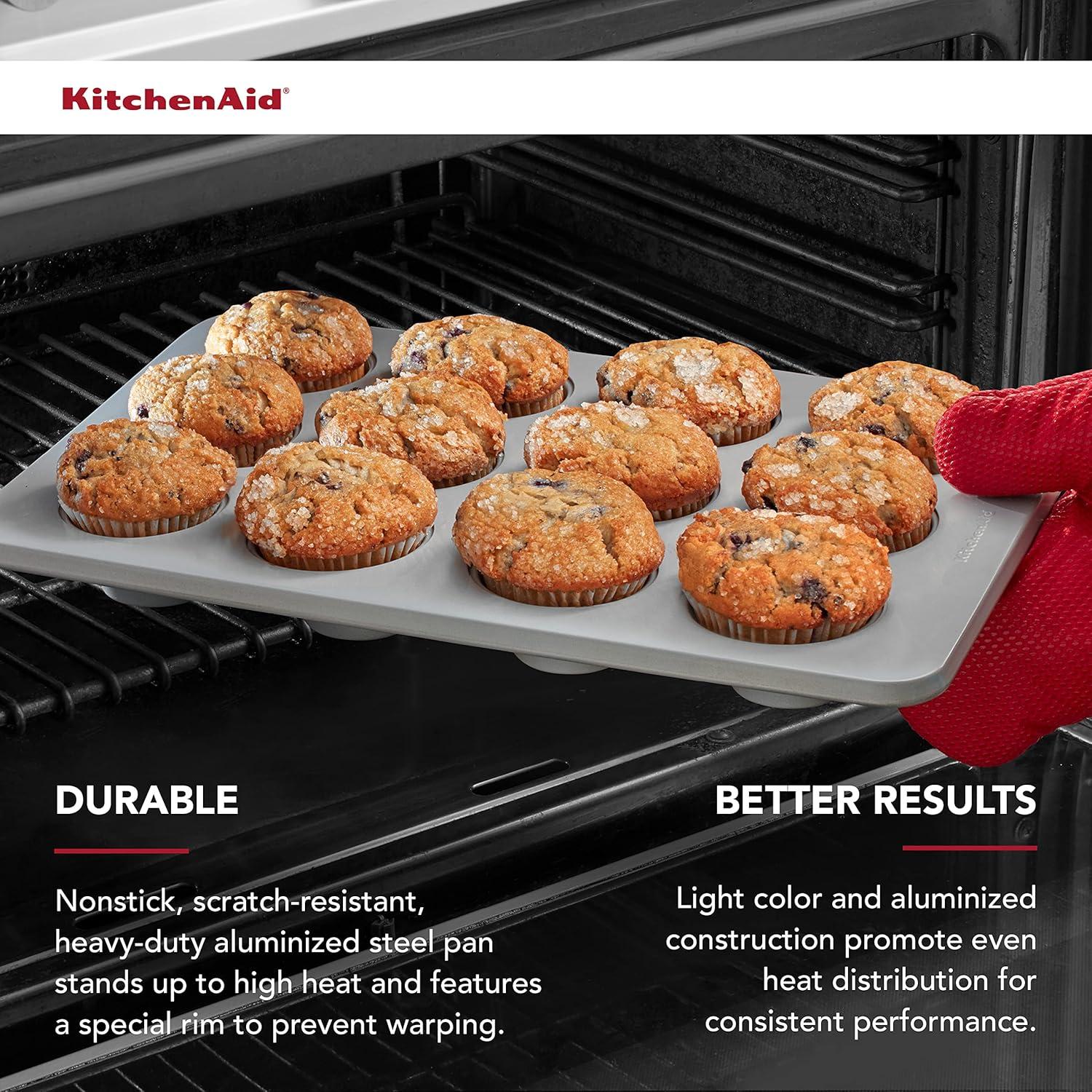 Kitchenaid Metal 0.8MM Non-slip 12 Cup Muffin Pan