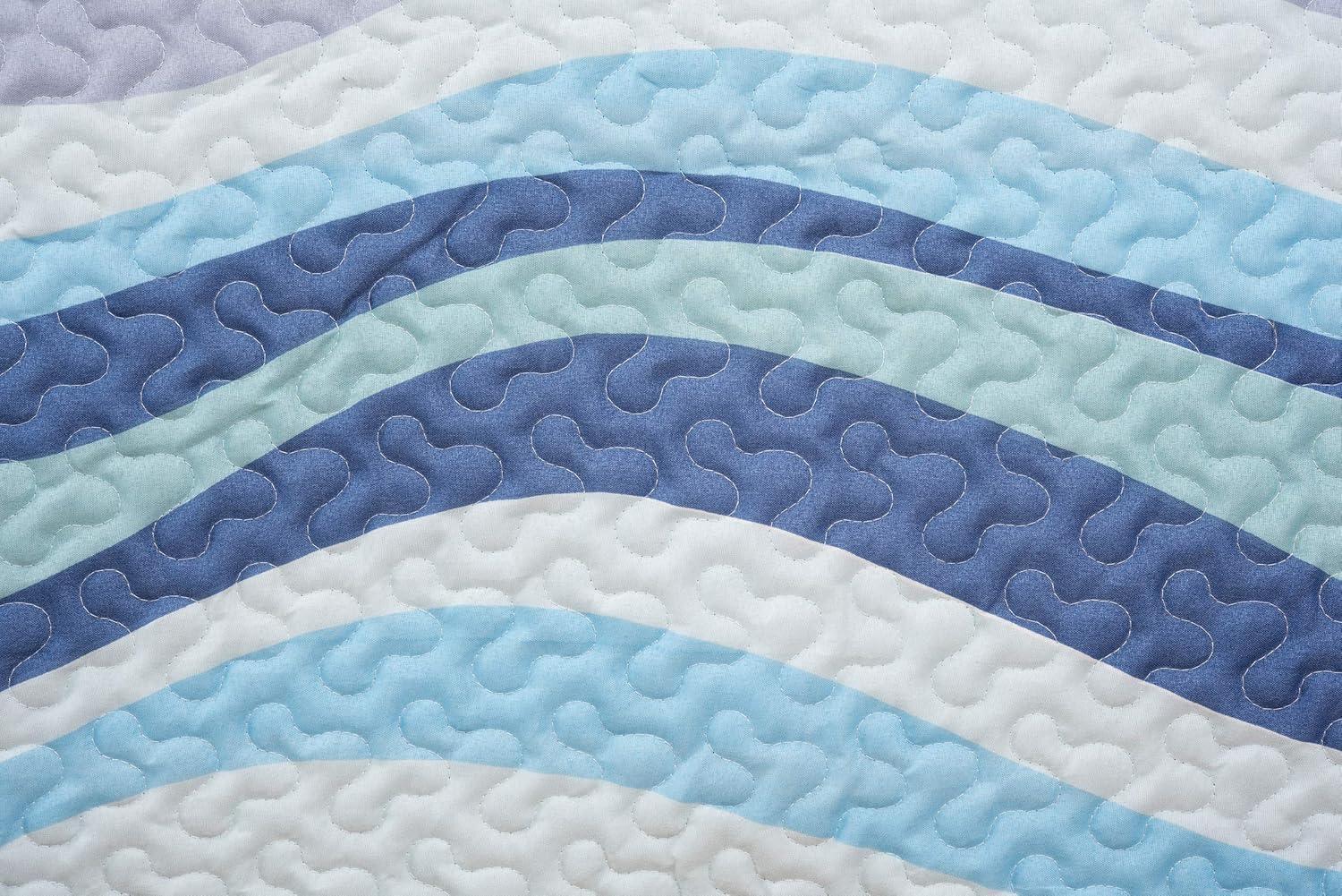 C&F Home Seawaves Coastal Beach Quilt Set - Reversible and Machine Washable