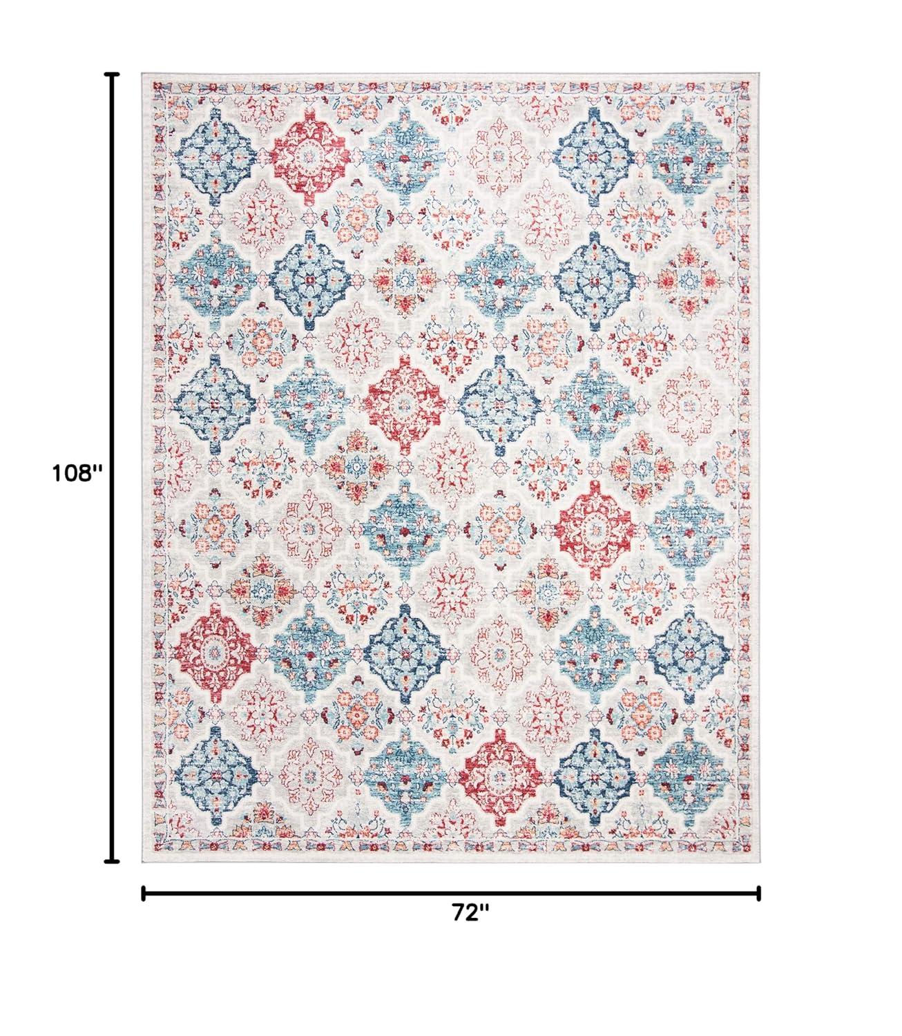 Brentwood BNT815 Power Loomed Area Rug - Cream/Blue - 6'x9' - Safavieh.