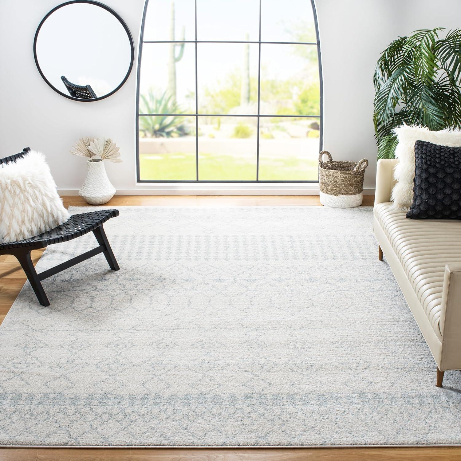 Tulum Ivory/Light Gray 9 ft. x 12 ft. Moroccan Area Rug