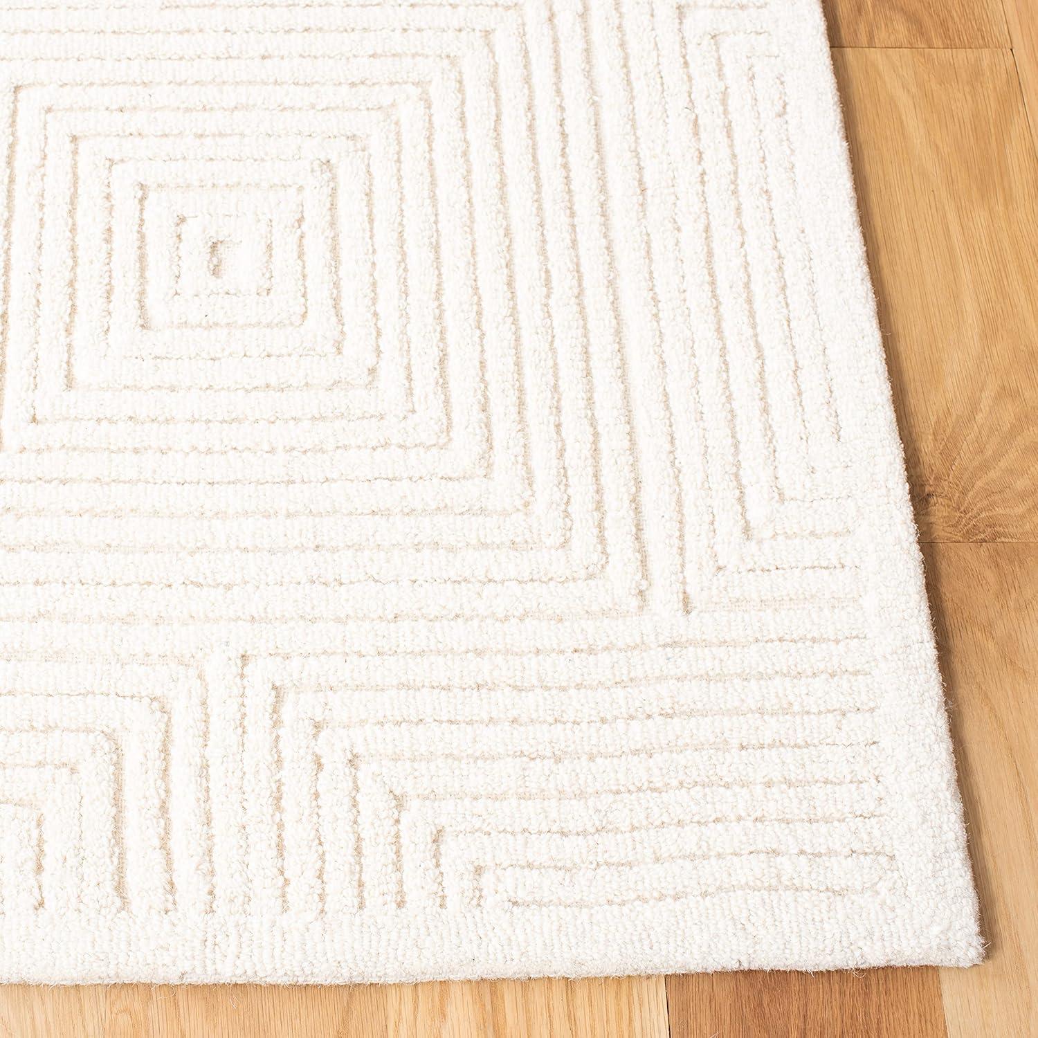 SAFAVIEH Textural Vince Geometric Area Rug, Ivory, 9' x 12'