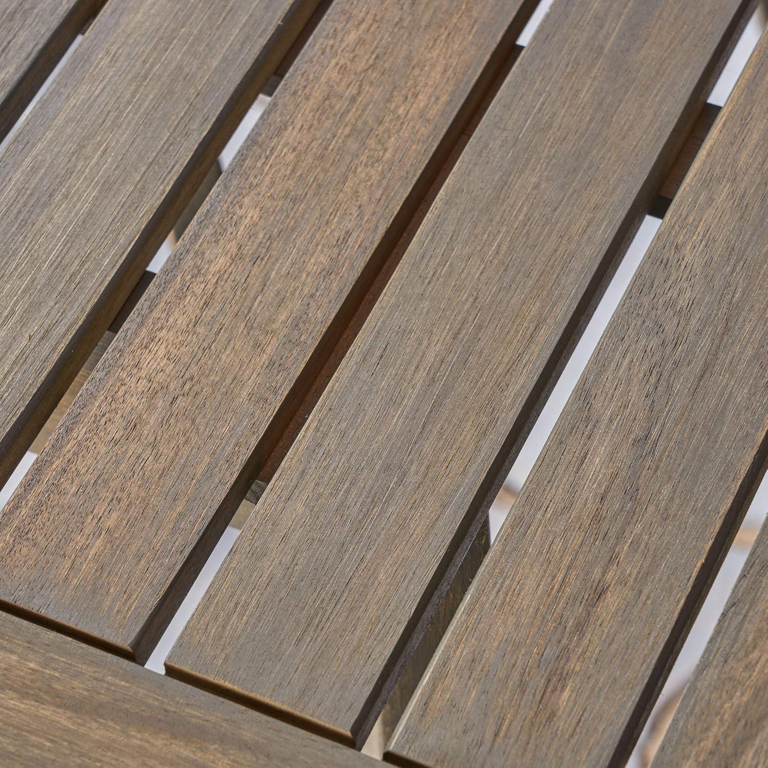 Gray Acacia Wood Square Outdoor Dining Table