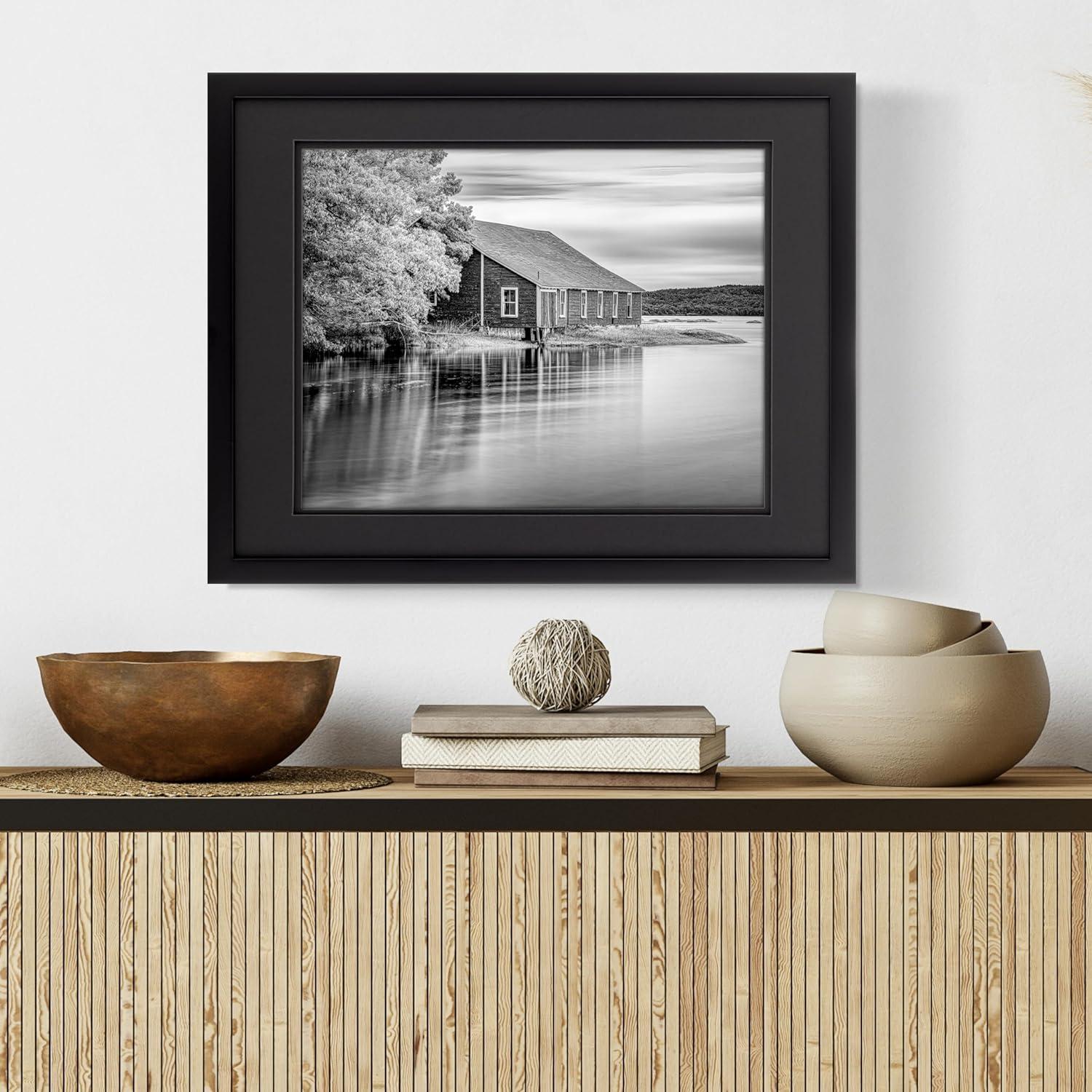 16" x 20" Black Wood Floating Wall Frame