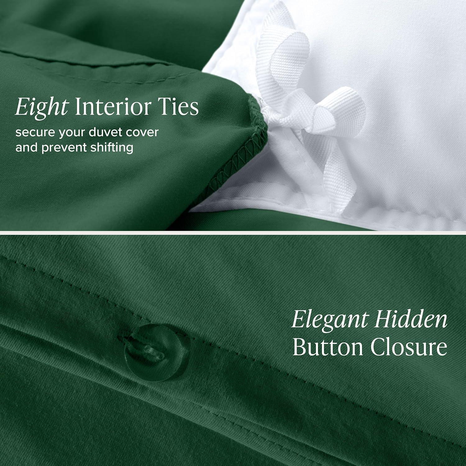 Twin/Twin XL Forest Green Organic Cotton Jersey Duvet Cover Set by Bare Home