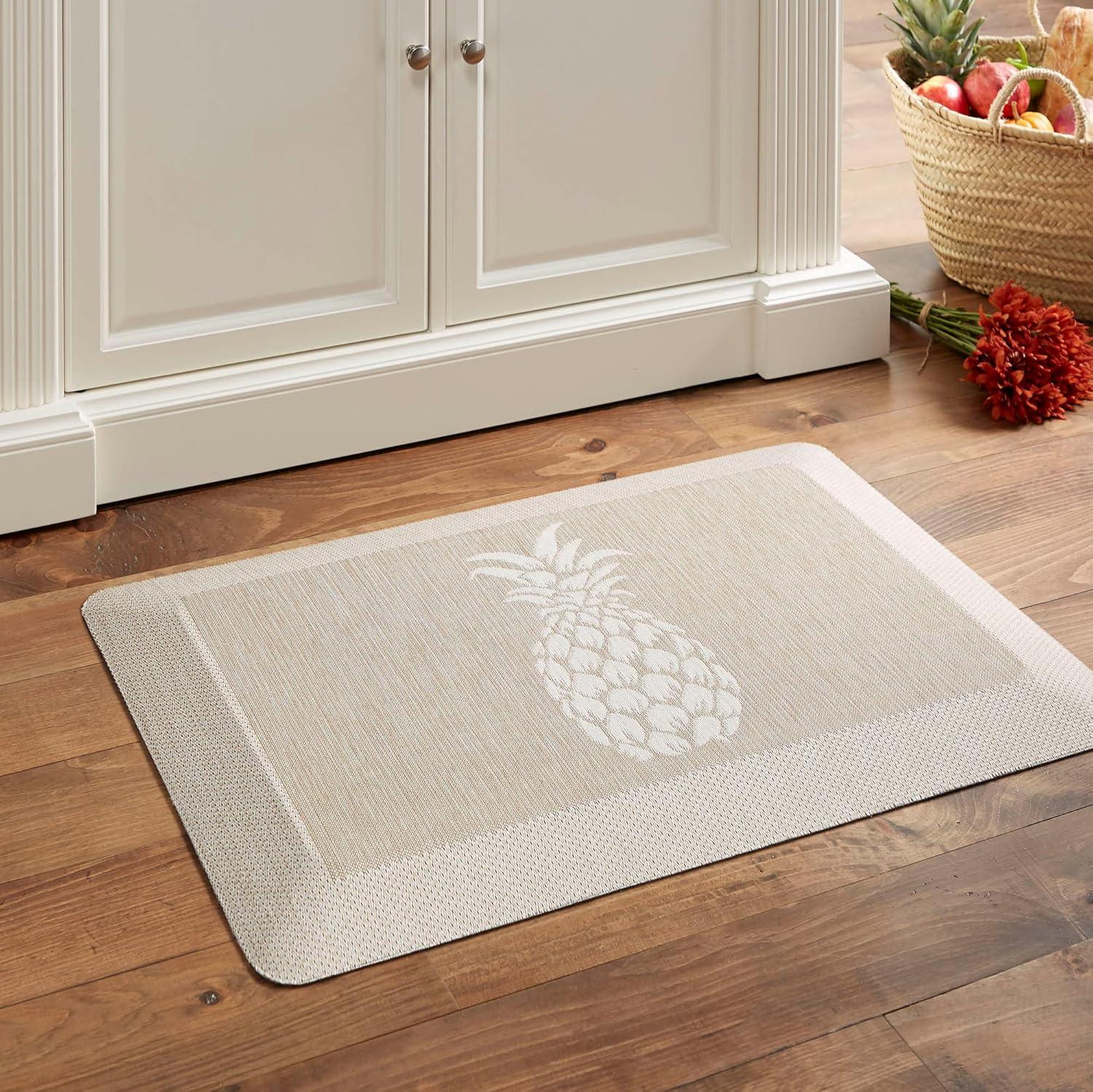 Martha Stewart Aloha Modern Pineapple Anti-Fatigue Air-Infused Kitchen Mat, Beige, 19.6"x32"