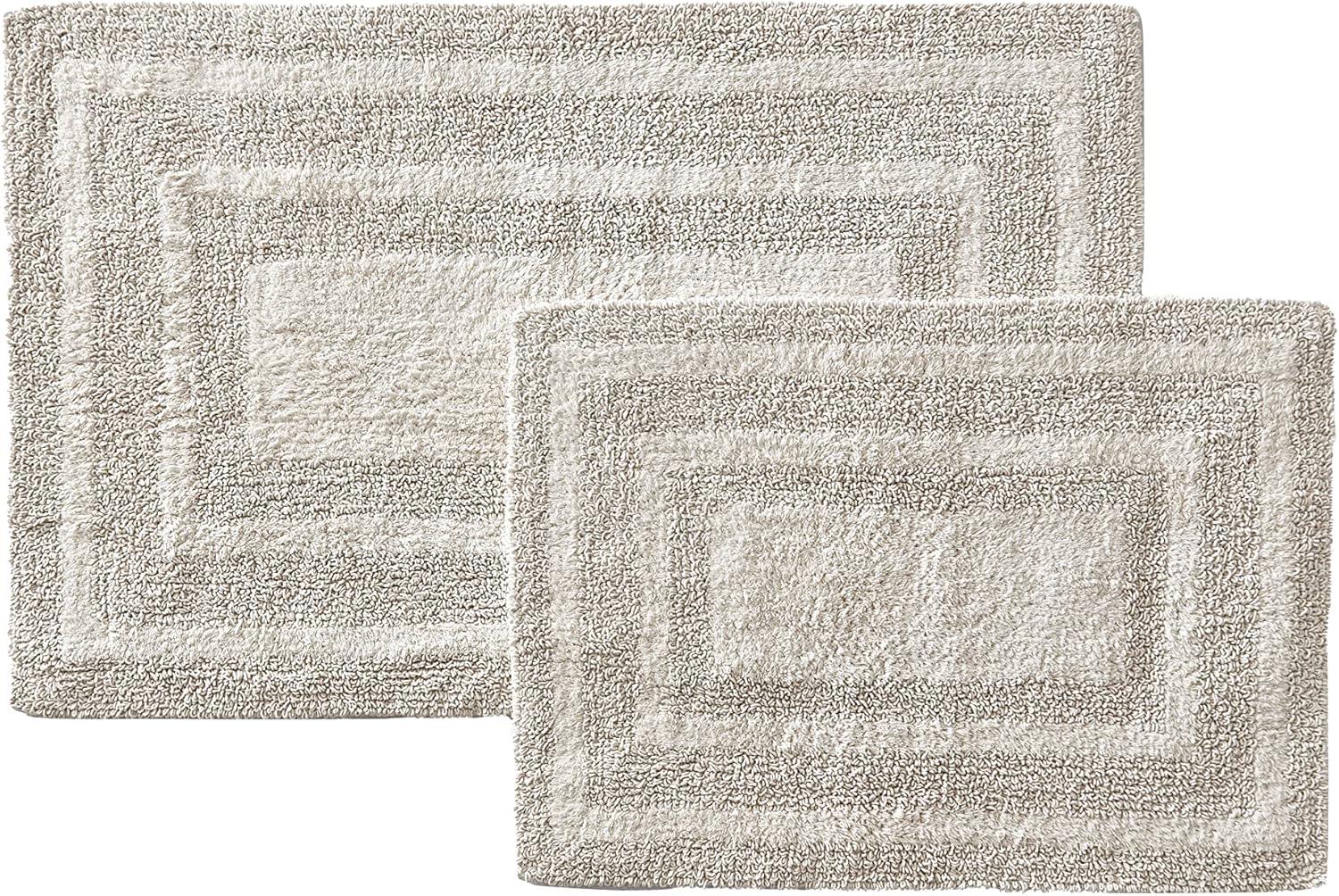 Eddie Bauer Logan Parchment Cotton Tufted Bath Rug Set