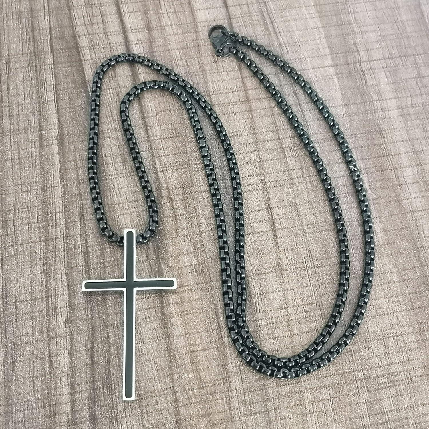 Philippians 4:13 Cross Pendant Necklace, I CAN DO ALL THINGS Bible Verse Stainless Steel Necklace Confirmation Jewelry Gifts