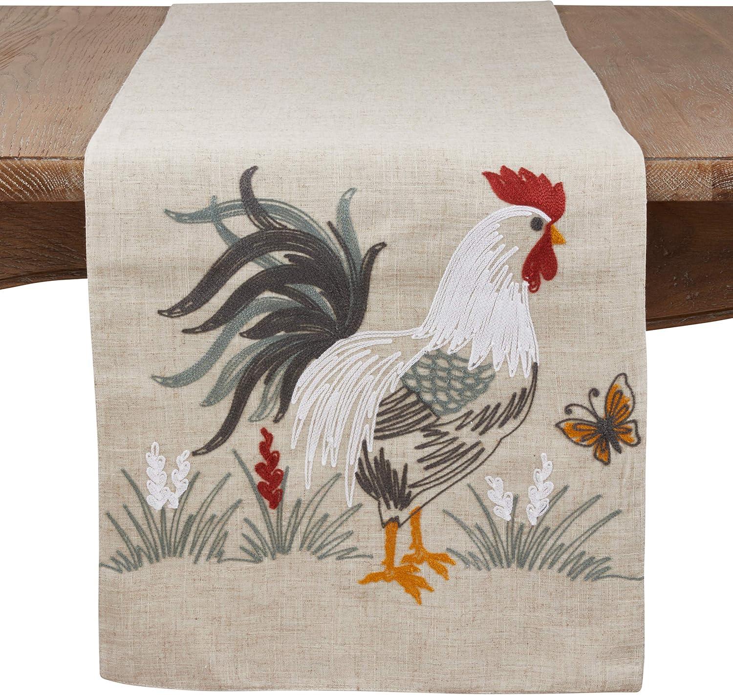 Saro Lifestyle Rooster Runner, Natural, 16" x 70"