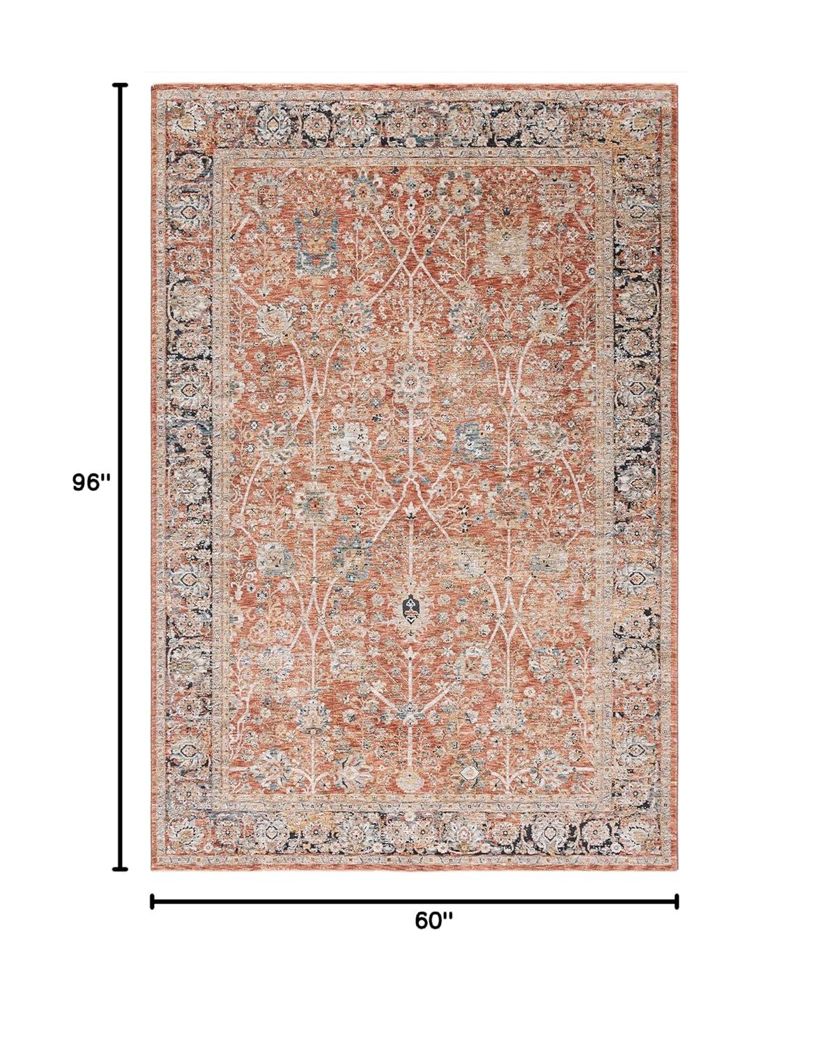 Silverado SVD112 Power Loomed Area Rug - Rust/Blue - 5'x8' - Safavieh.