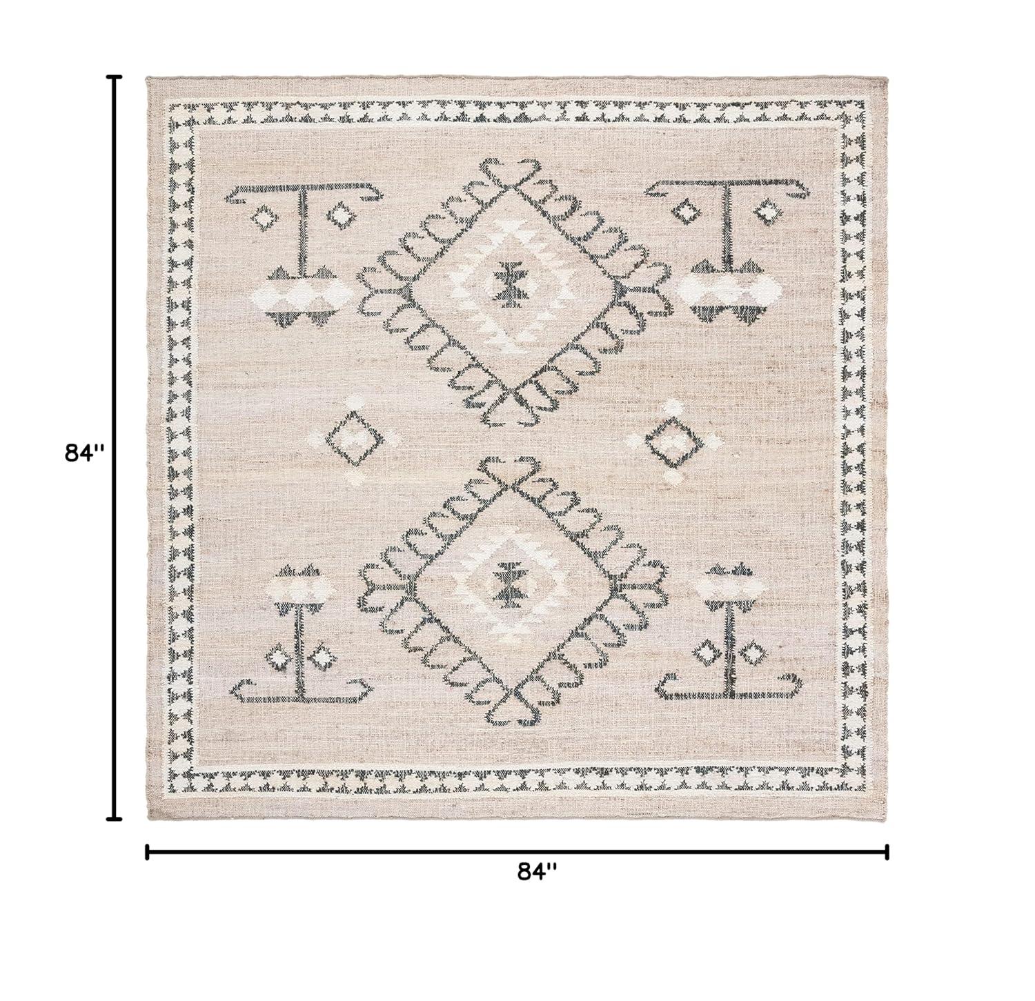 Kilim KLM762 Flat Weave Area Rug - Grey/Black - 7'x7' - Safavieh