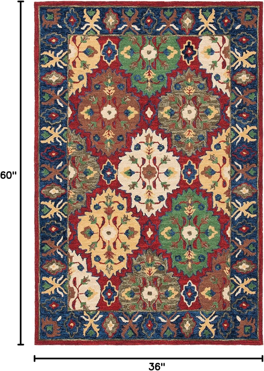 Heritage HG354 Hand Tufted Area Rug - Red/Blue - 3'x5' - Safavieh.