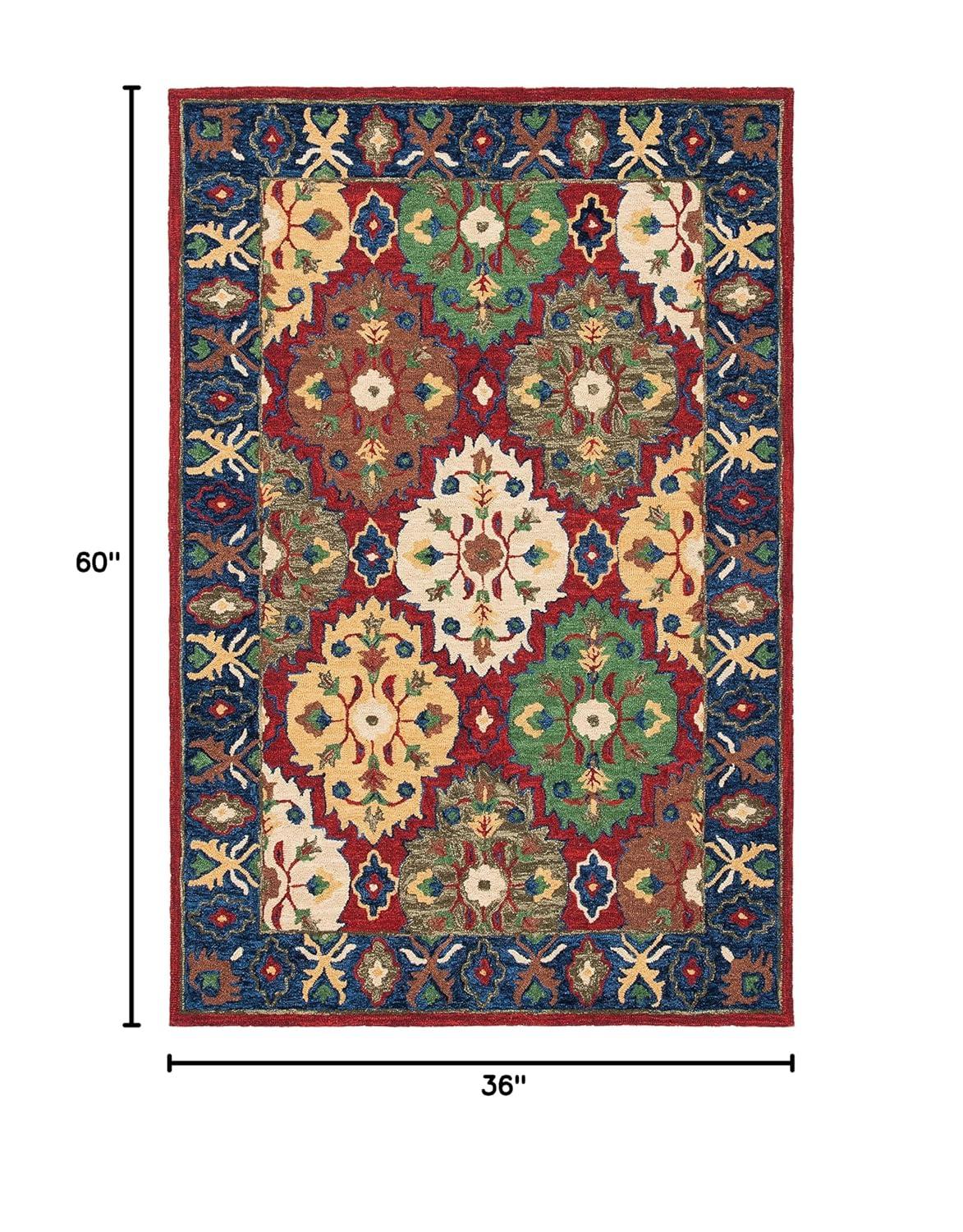 Heritage HG354 Hand Tufted Area Rug - Red/Blue - 3'x5' - Safavieh.