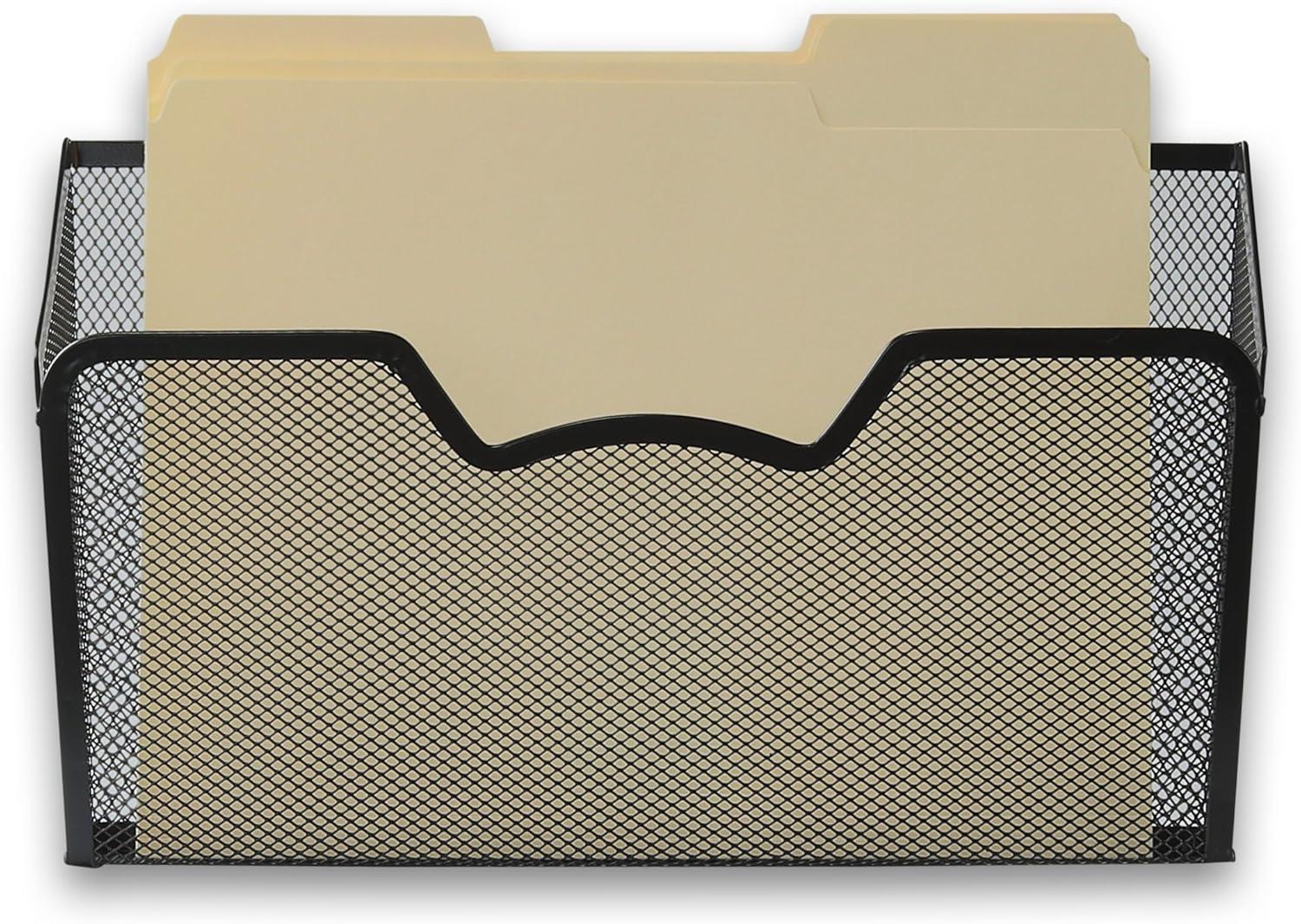 SHW 3PK Single Pocket Wall Mount File Holder, Black