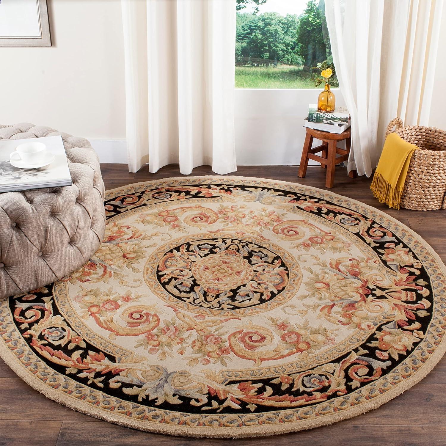 Ivory Elegance Hand-Tufted Wool Round Accent Rug