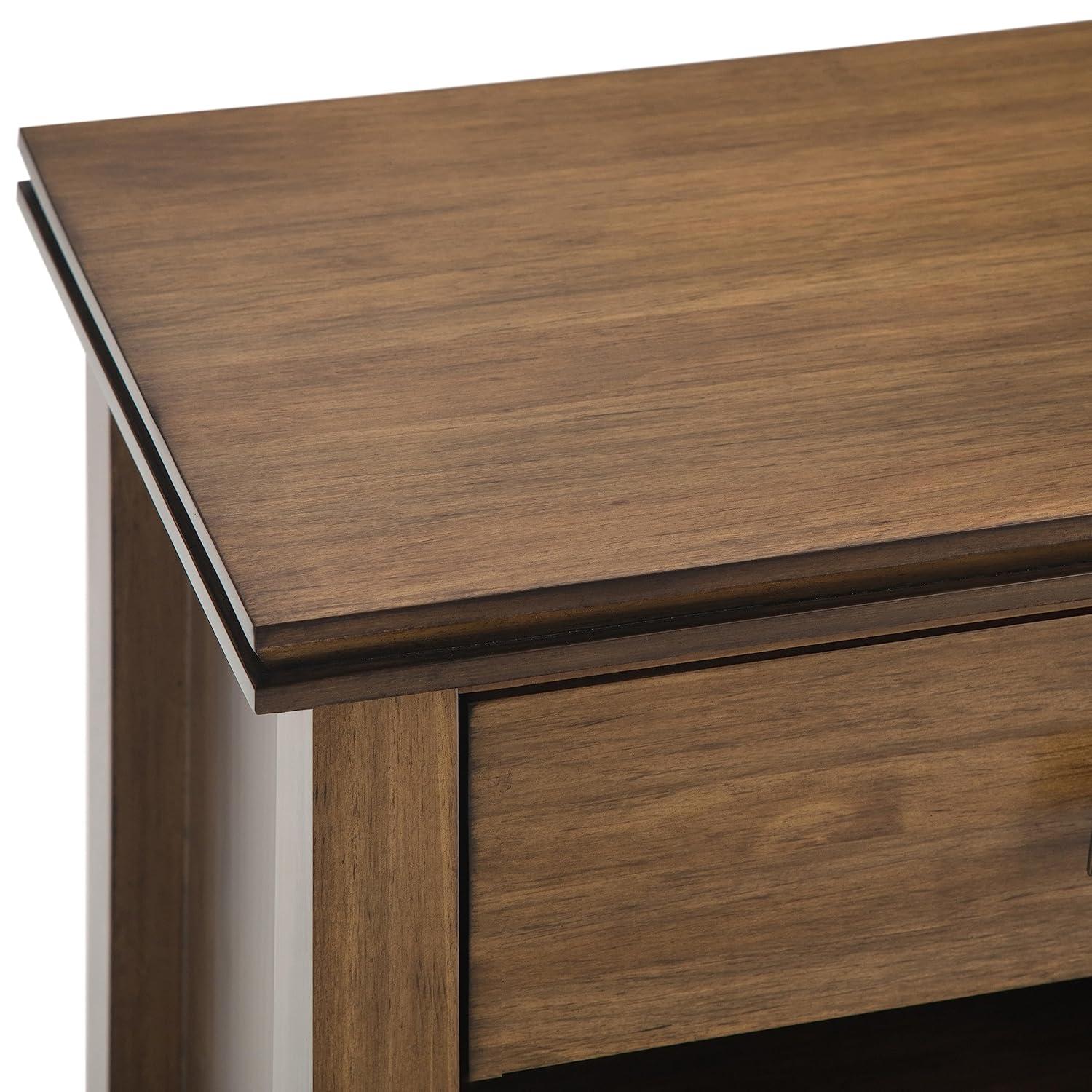 Simpli Home Artisan 24"W Solid Wood Nightstand with Drawer and Shelves