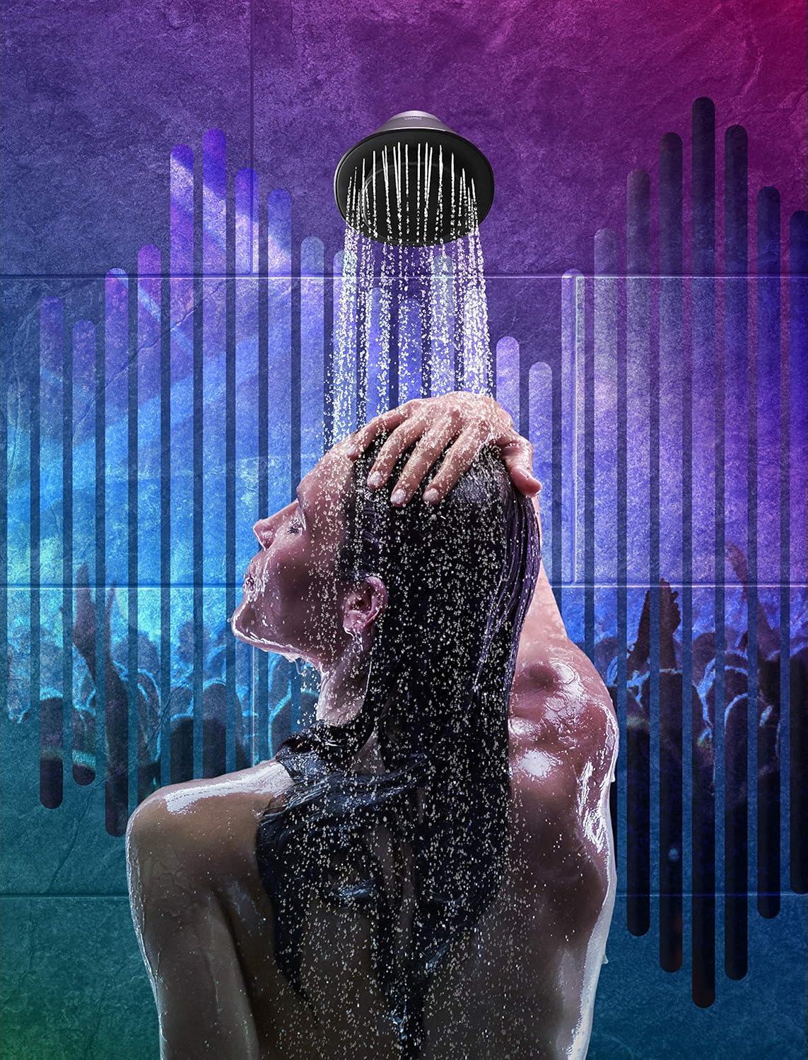 Moxie Shower Head with Waterproof Speaker Featuring Bluetooth Wireless Technology and sound by Harman Kardon