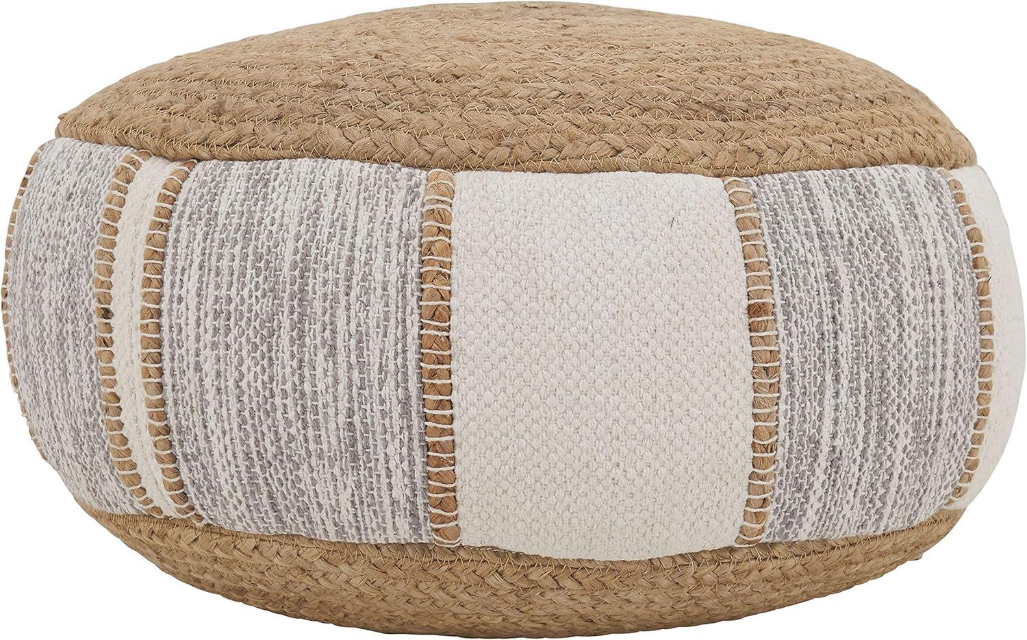 Saro Lifestyle Woven Pouf, 20"x10" Round, Natural